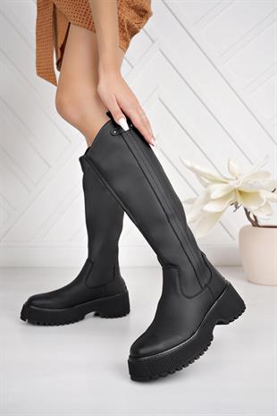 Pierre Cardin 11196 Siyah Arkadan Fermuarlı Kadın Çizme