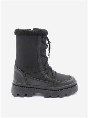 Pinokyo Arizona Siyah 31-35 Kürklü Dalgıç Kumaş Çocuk Bot