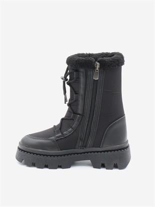 Pinokyo Arizona Siyah 31-35 Kürklü Dalgıç Kumaş Çocuk Bot