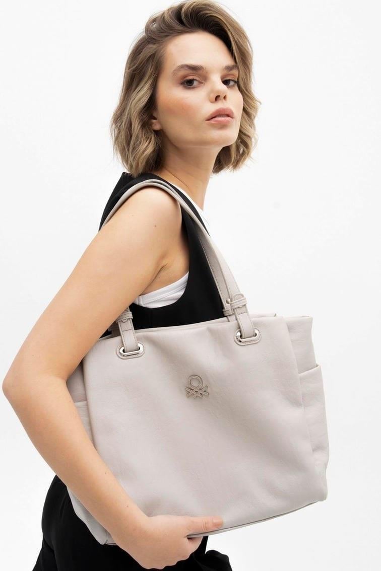 Benetton 1220 Gri Soft Çarpraz Bayan Çanta