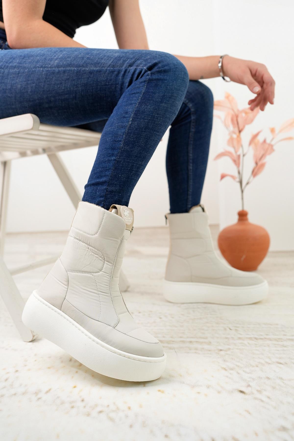 Beverly Hills Polo Club 40001 Krem Kadın Sneakers Bot