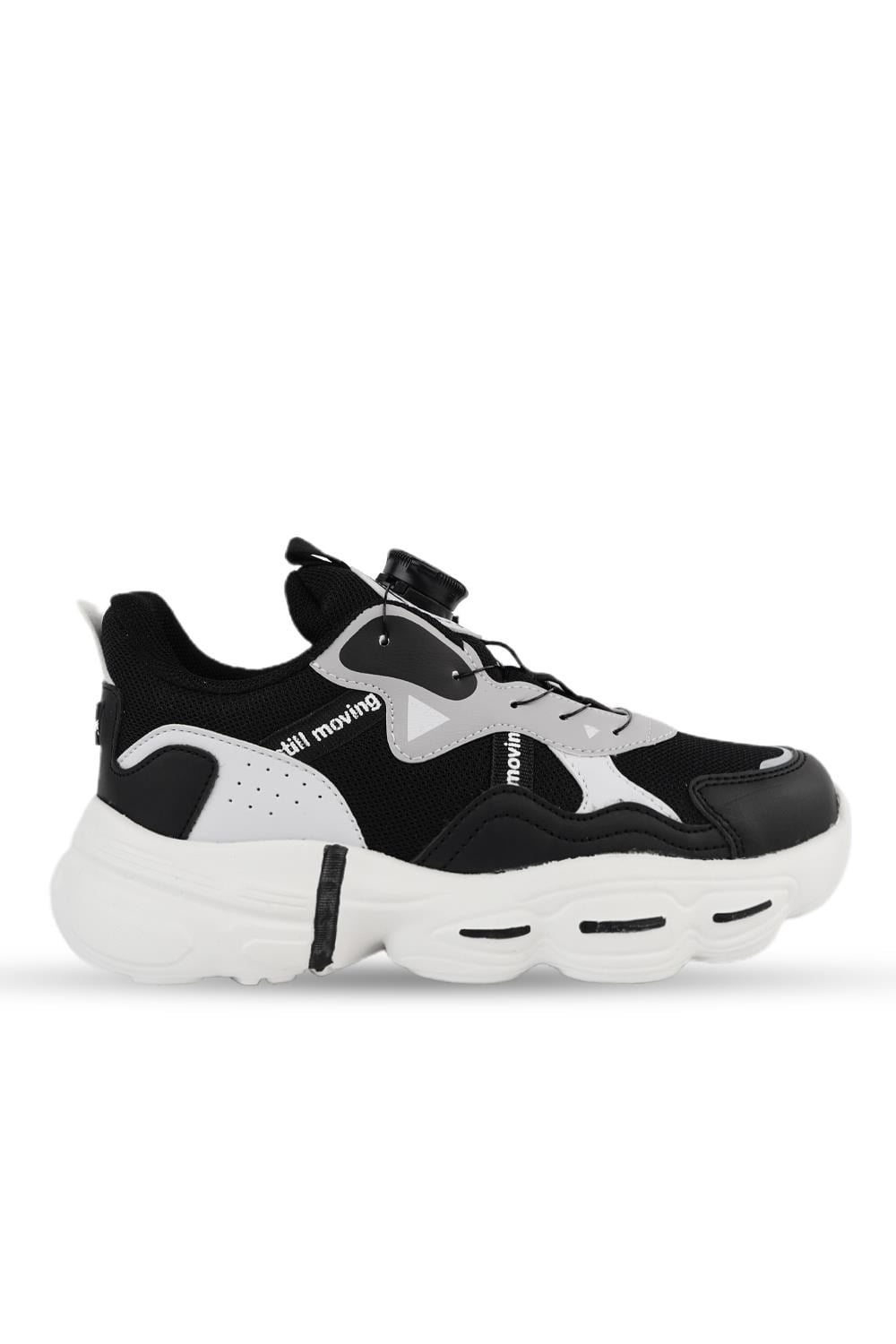 Cool Rex 31-36 Siyah Akıllı Bağcıklı Çocuk Spor Ayakkabı