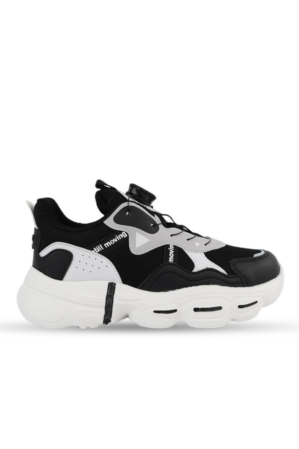 Cool Rex 31-36 Siyah Akıllı Bağcıklı Çocuk Spor Ayakkabı