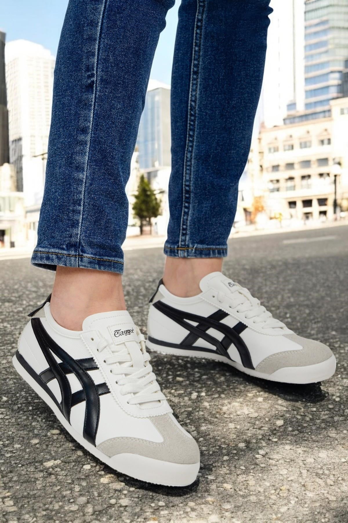 eTayger Beyaz Siyah 40-45 Unisex Günlük Spor Ayakkabı