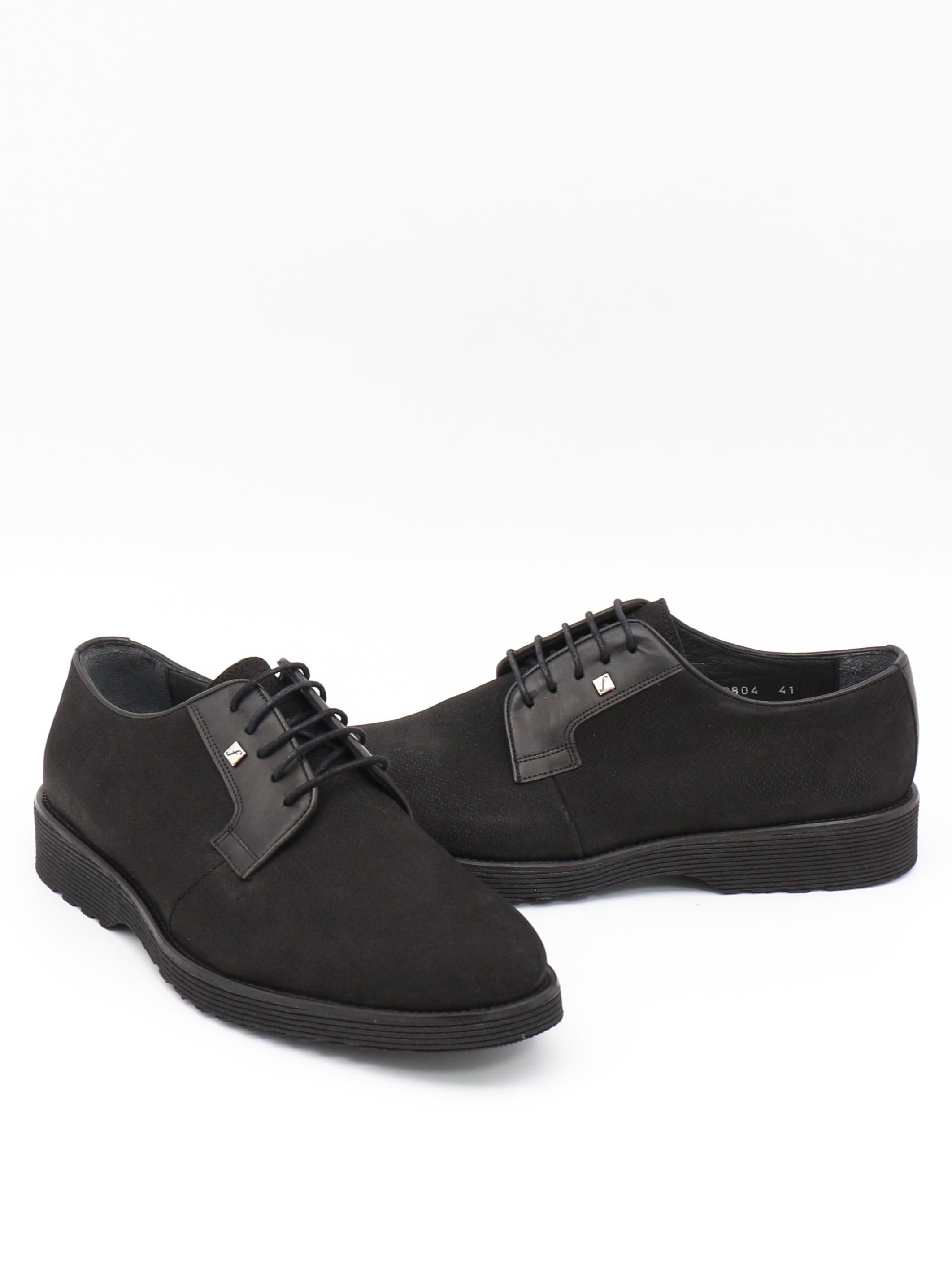 Fosco 2804 Siyah Süet Hakiki Deri Eva Taban Erkek Ayakkabı