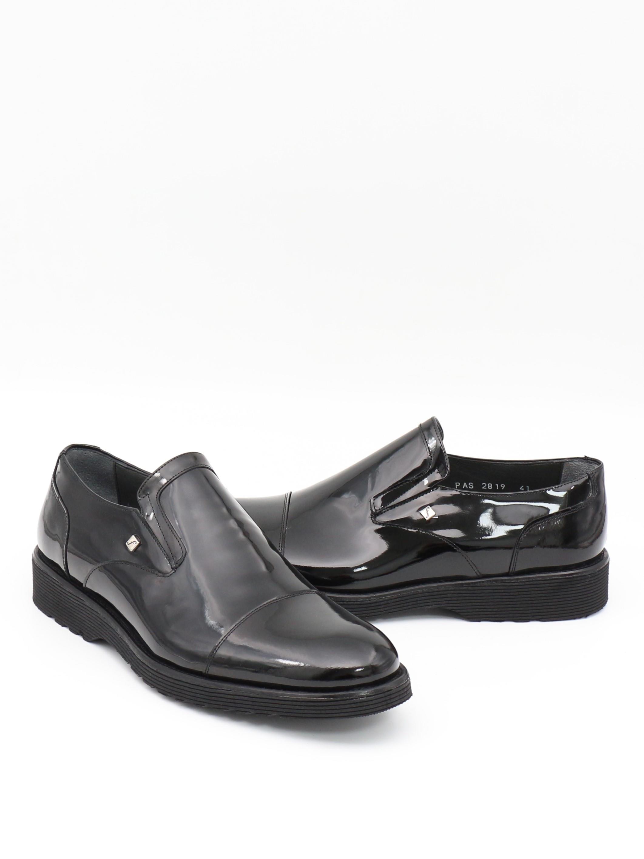 Fosco 2819 Siyah Rugan Hakiki Deri Eva Taban Erkek Ayakkabı