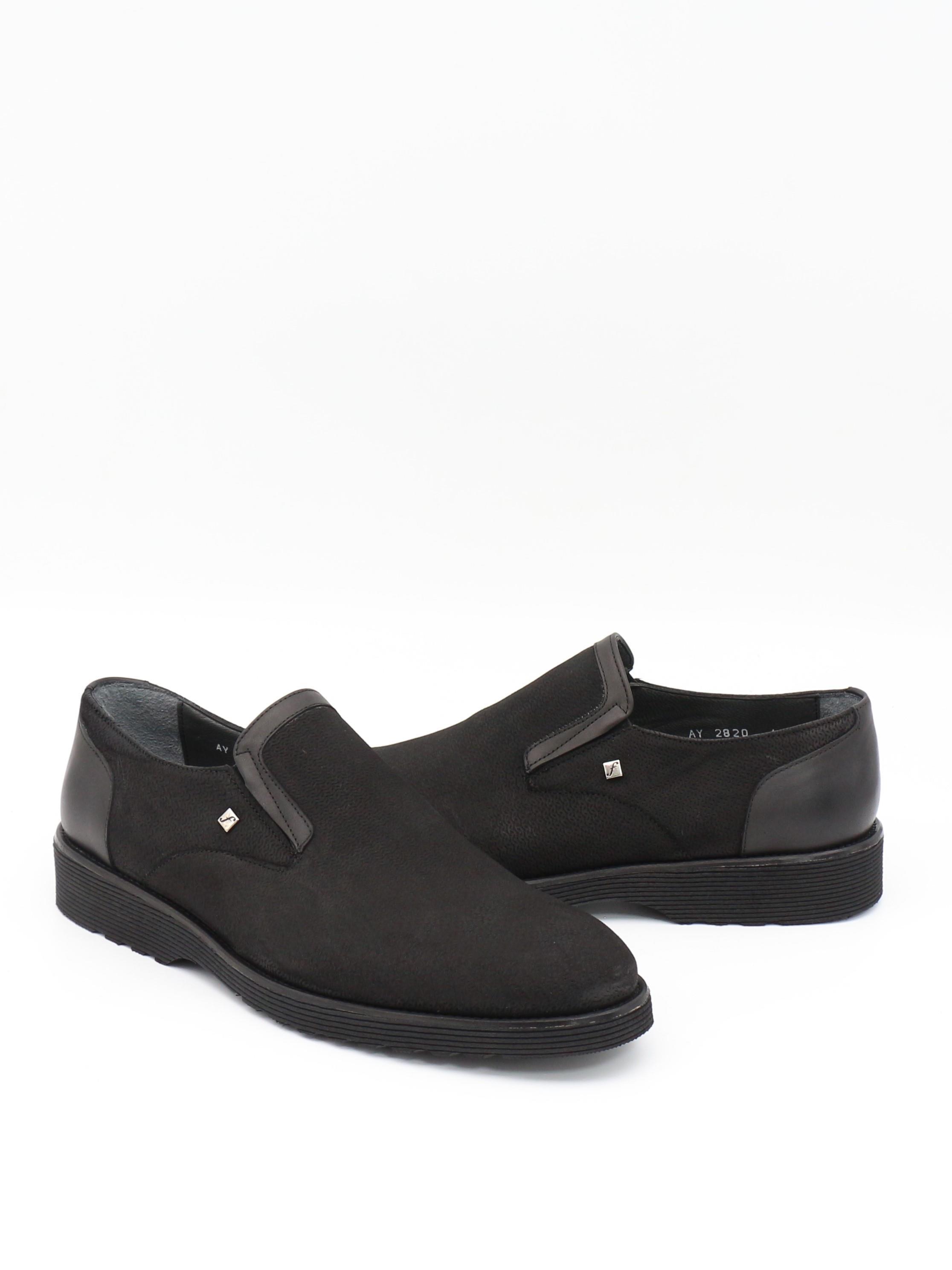 Fosco 2820 Siyah Nubuk Hakiki Deri Eva Taban Erkek Ayakkabı