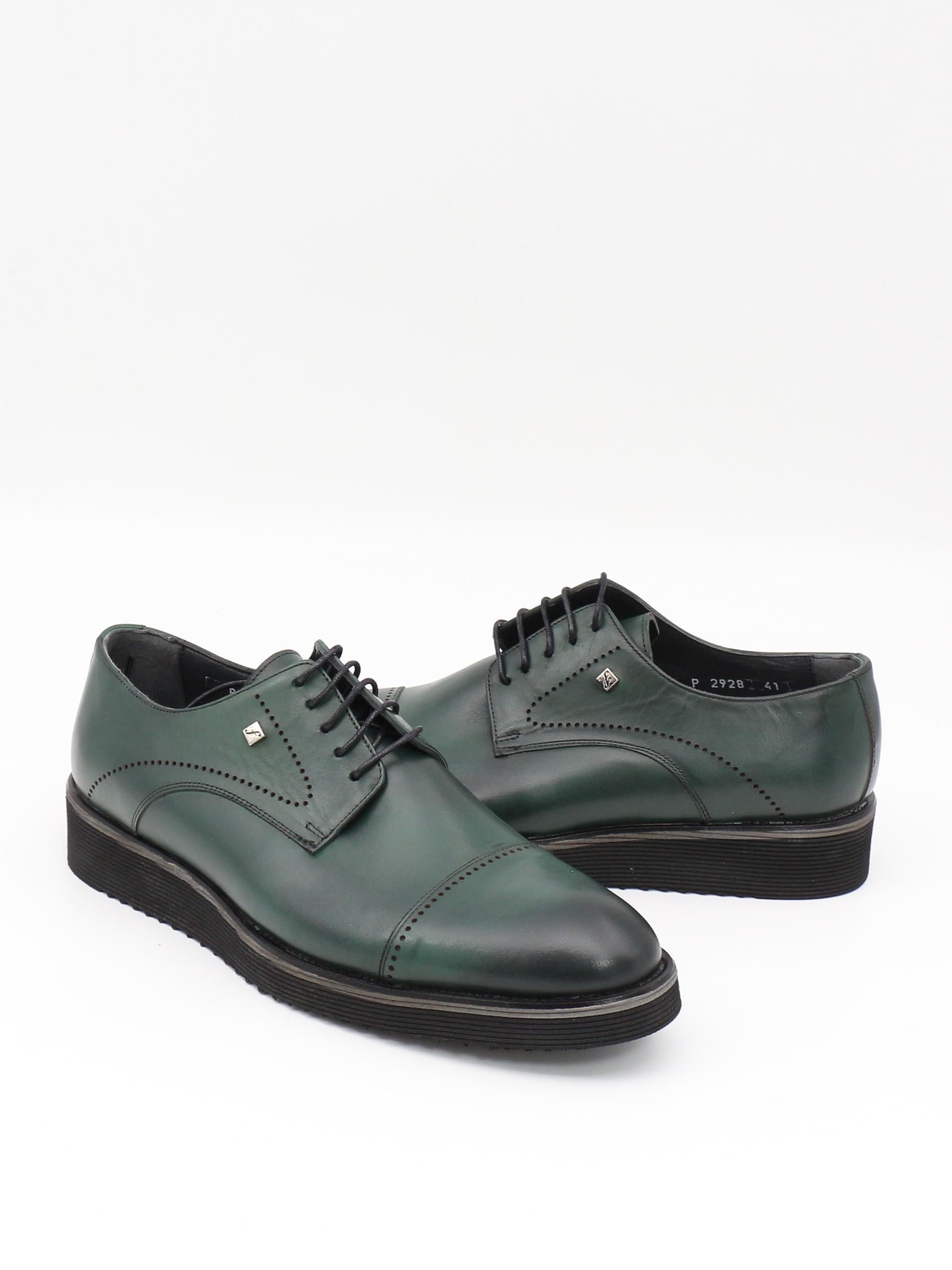 Fosco 2928 Yeşil Hakiki Deri Eva Taban Erkek Ayakkabı