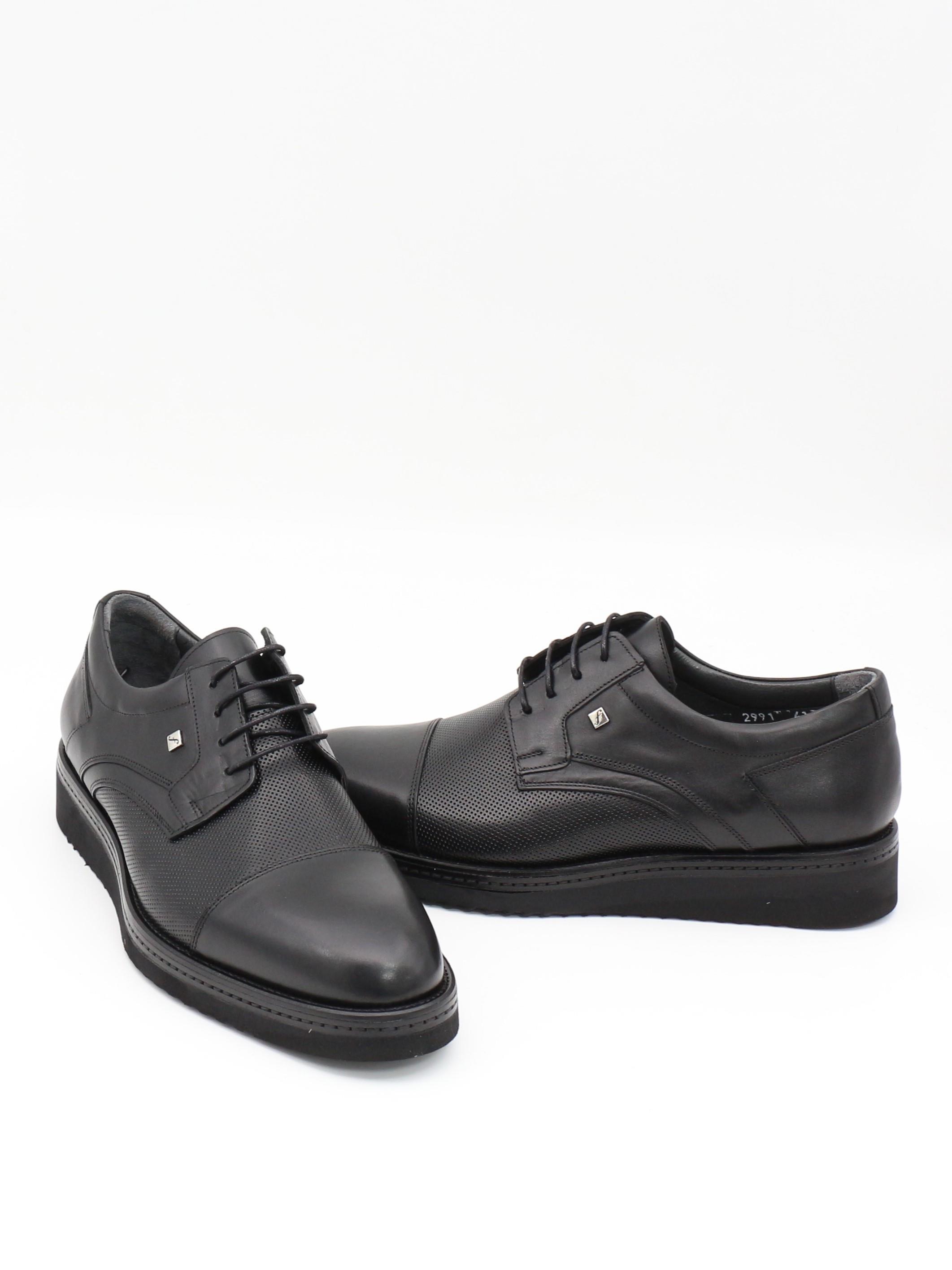 Fosco 2991 Siyah Hakiki Deri Eva Taban Erkek Ayakkabı