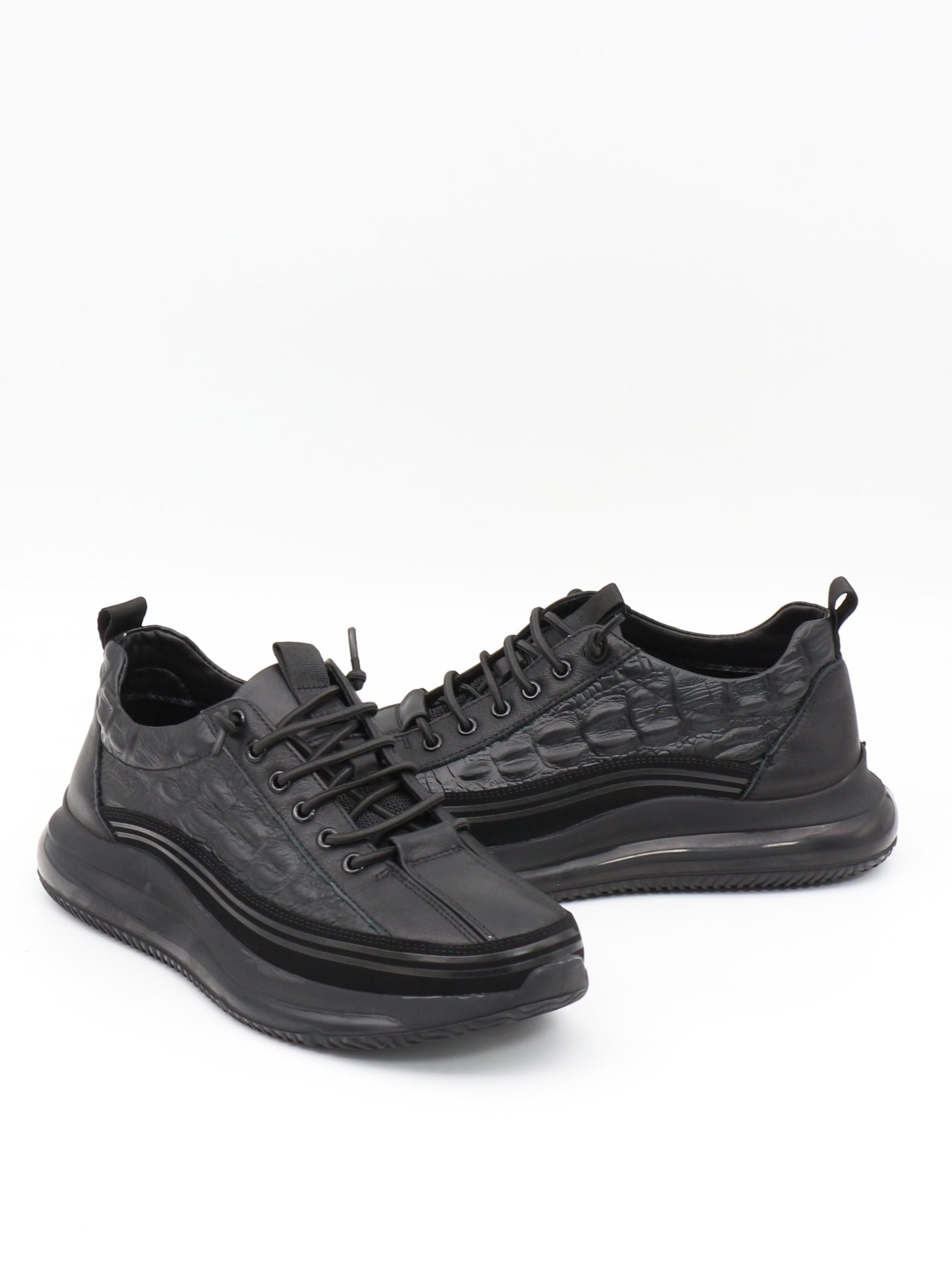 Guja 23K504 Siyah Hakiki Deri Air Taban Erkek Sneakers