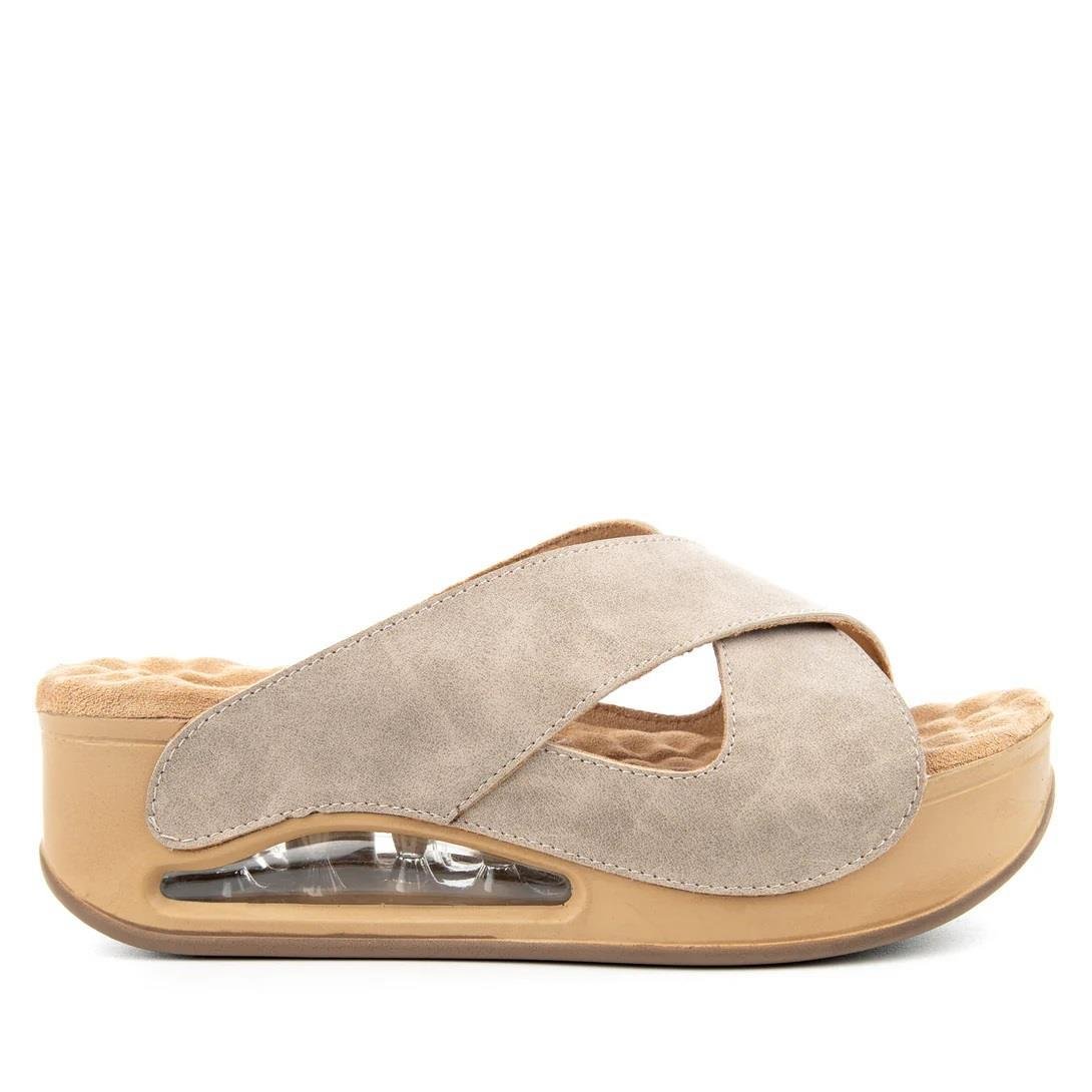 Muya Penelope 31210 Krem Airmax Dolgu Anatomik Kadın Terlik