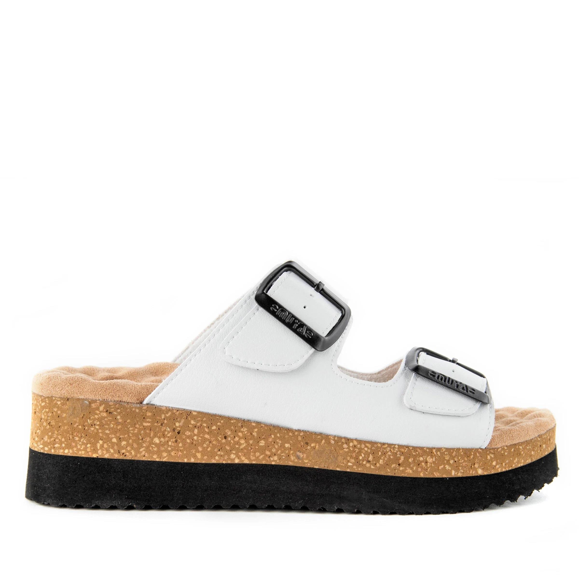 Muya Recast 33235 Beyaz Tokalı Mantar Tabanlı Kadın Terlik