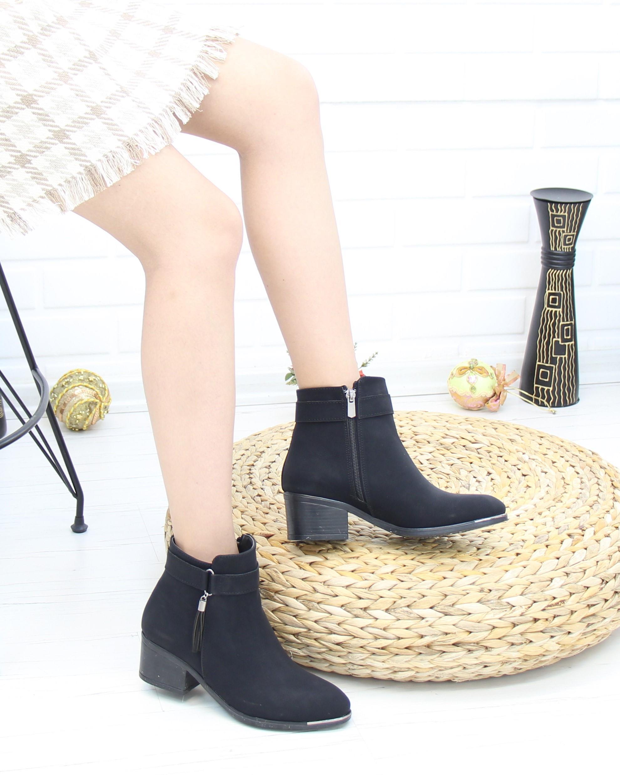 Nesil Shoes Bln 5200 Siyah Zümrüt Günlük Kışlık Kadın Bot