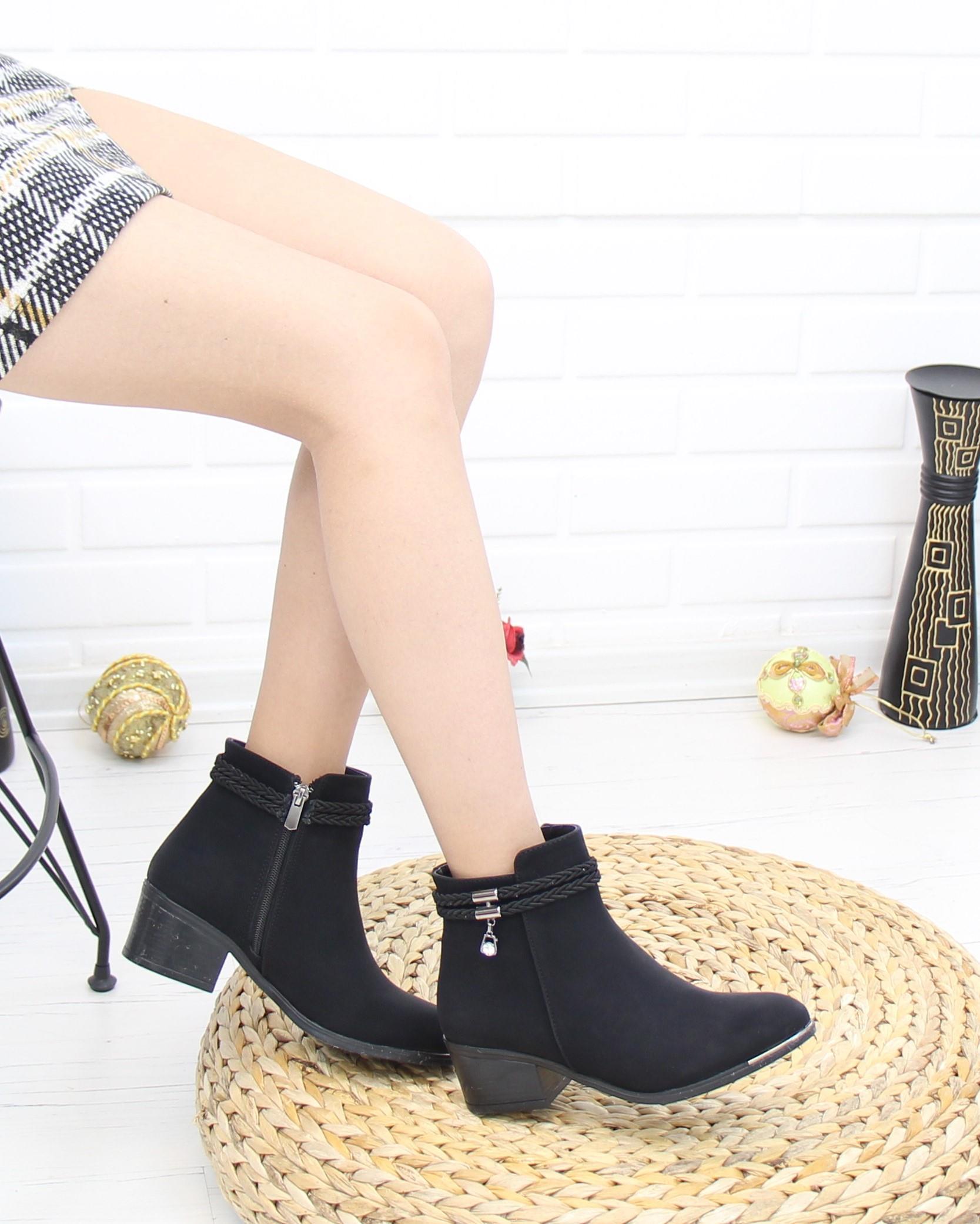 Nesil Shoes Bln 5700 Siyah Zümrüt Günlük Kışlık Kadın Bot