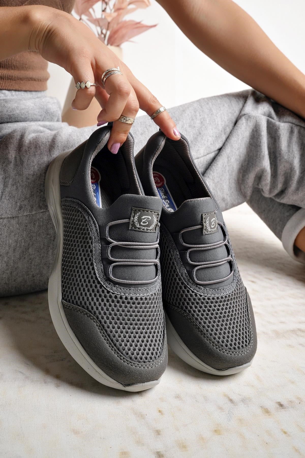 Nesil Shoes Bsea 562 Füme Memory Foam Kadın Yürüyüş Ayakkabısı
