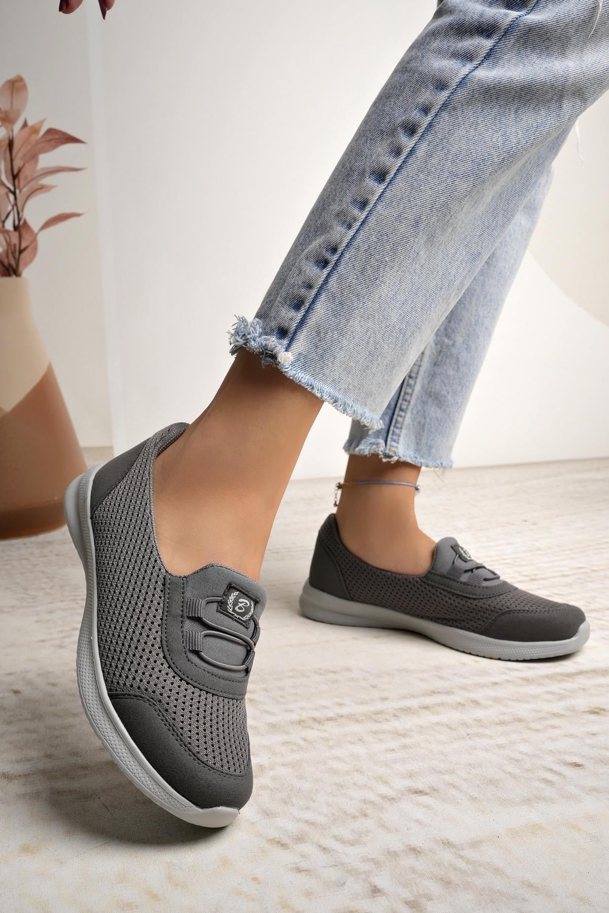 Nesil Shoes Bsea 575 Füme Memory Foam Kadın Yürüyüş Ayakkabısı