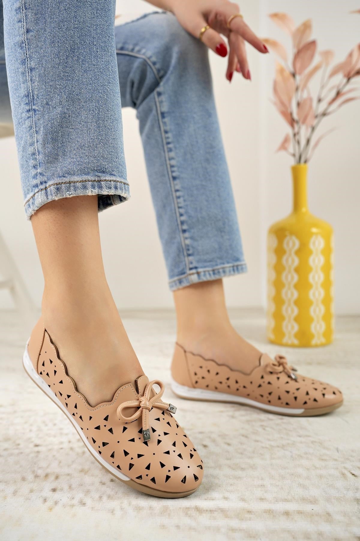 Nesil Shoes Canpa 228 Nude Delikli Yazlık Günlük Kadın Babet