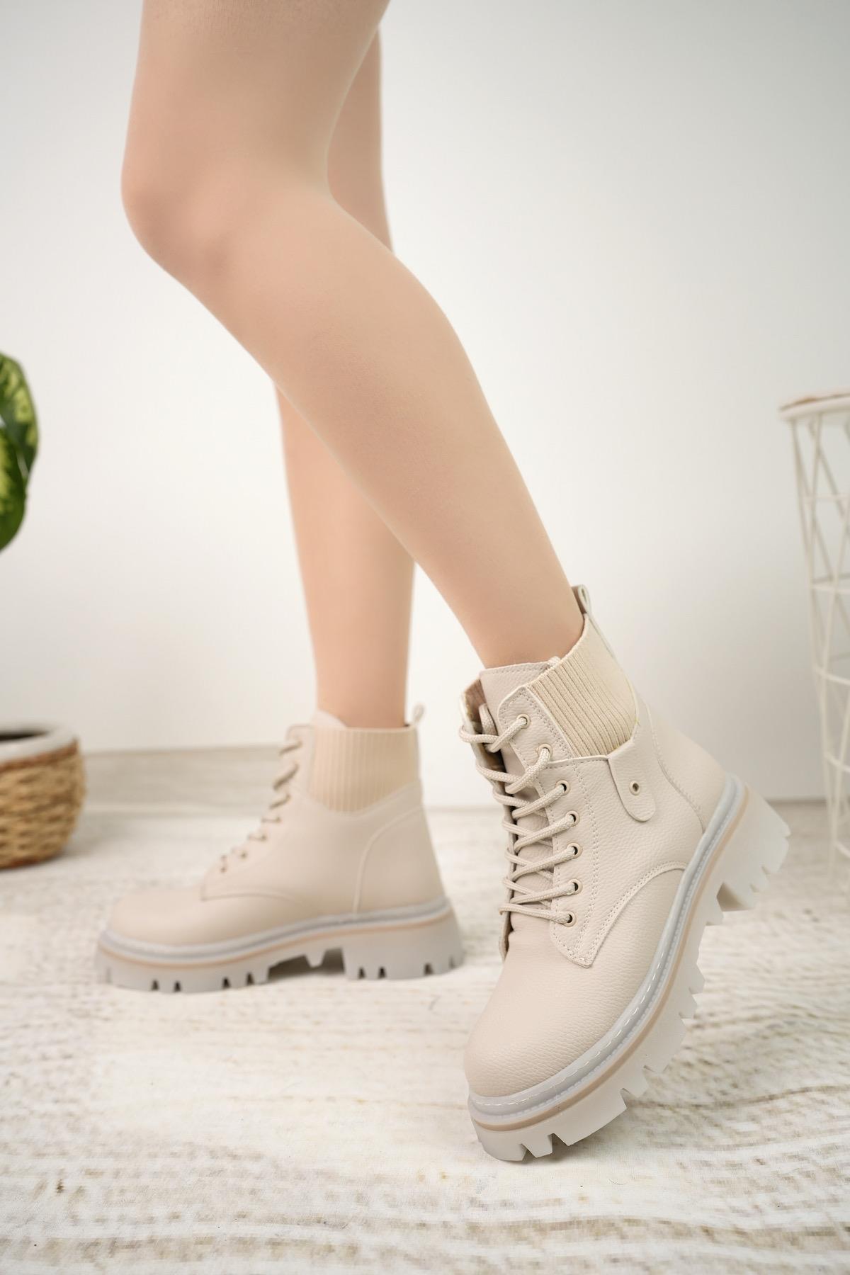 Nesil Shoes Dvm 5003 Ten Bağcıklı Kadın Bot