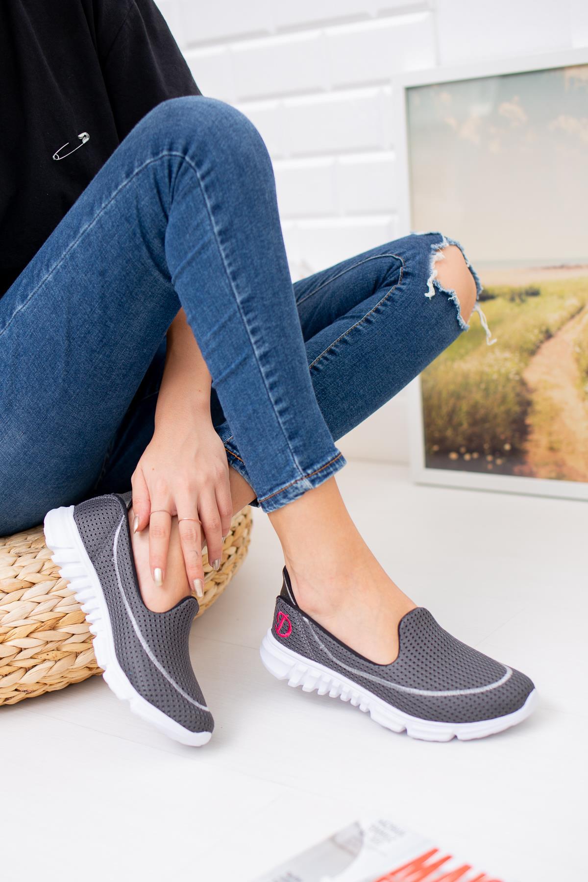 Nesil Shoes Dvm 801 Gri Faylon Taban Kadın Yürüyüş Ayakkabısı