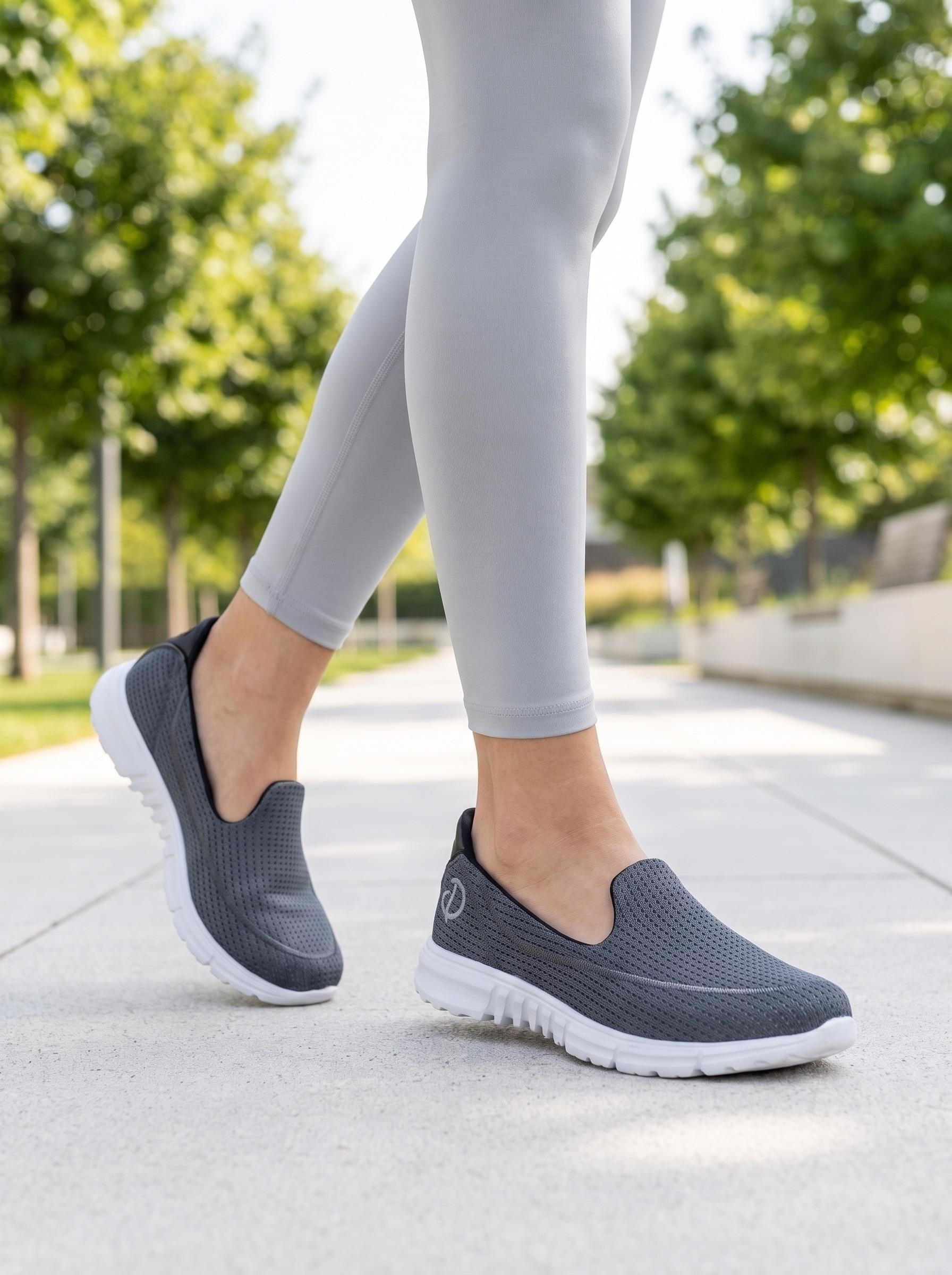 Nesil Shoes Dvm 801 Gri Faylon Taban Kadın Yürüyüş Ayakkabısı