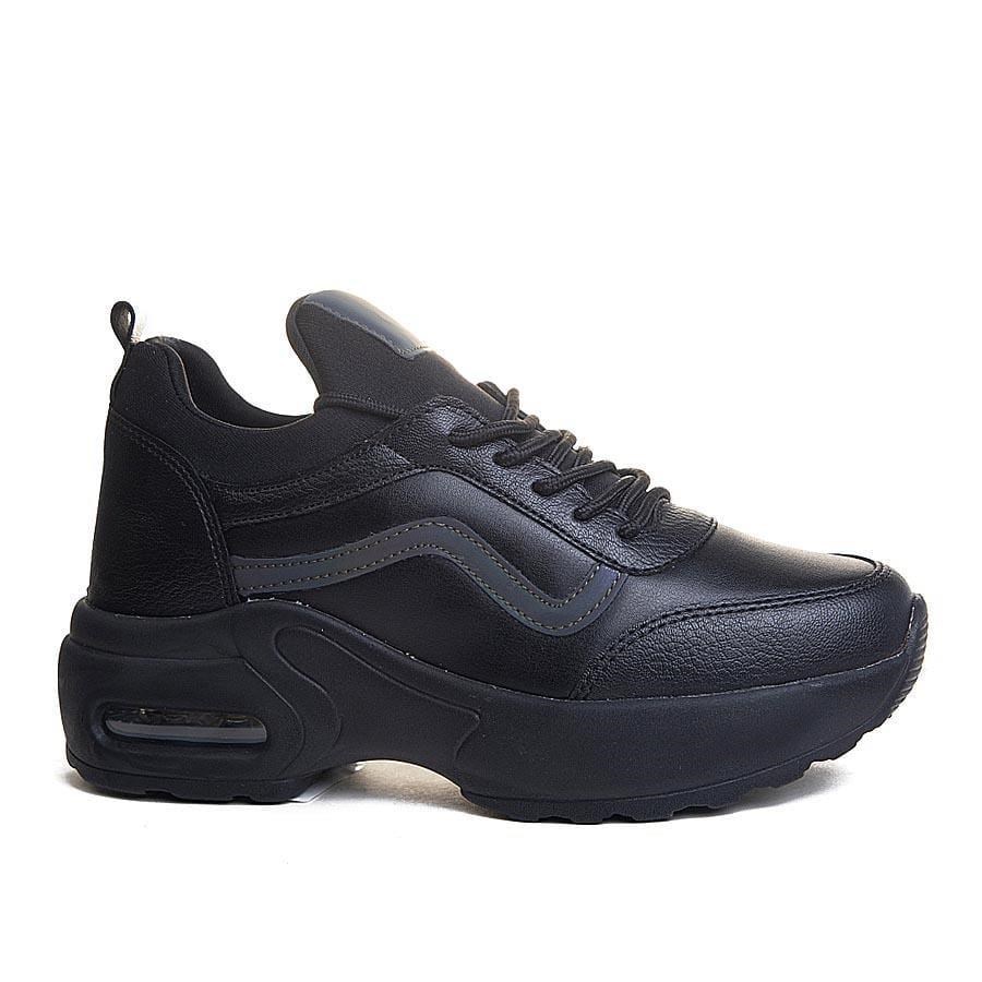 Nesil Shoes Flet 121 Siyah Air Taban Kadın Sneakers