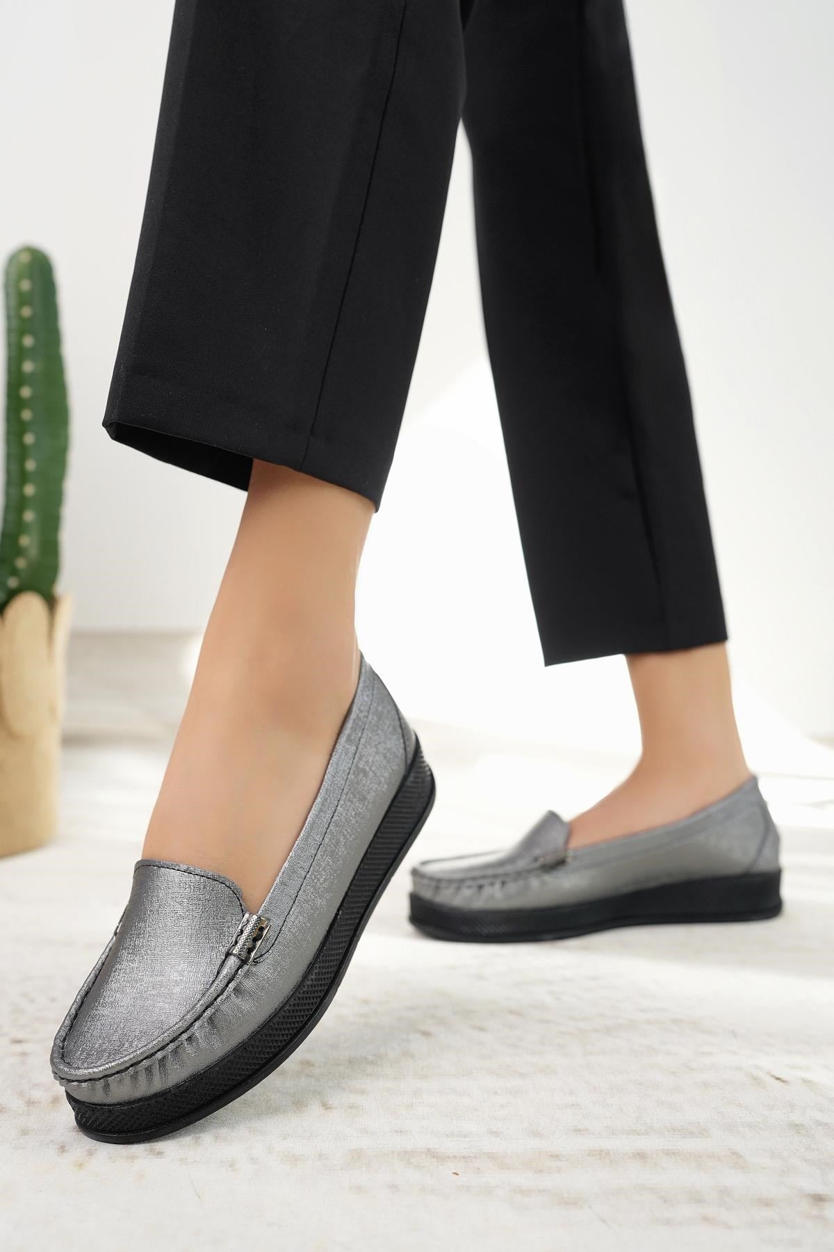 Nesil Shoes Mah 129 Platin Anatomik Kadın Ayakkabı