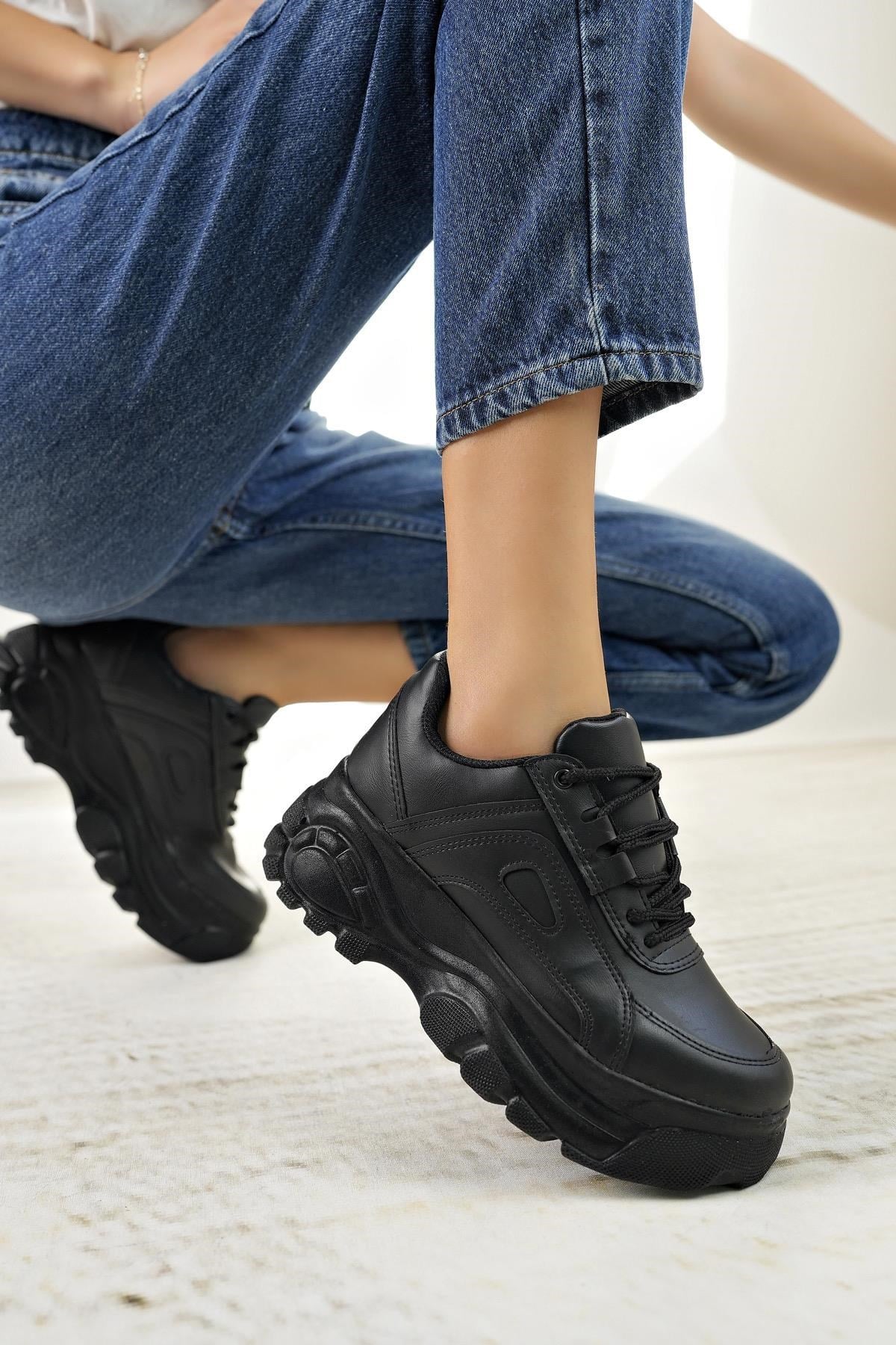 Nesil Shoes Neyna 190 Siyah Kadın Sneakers