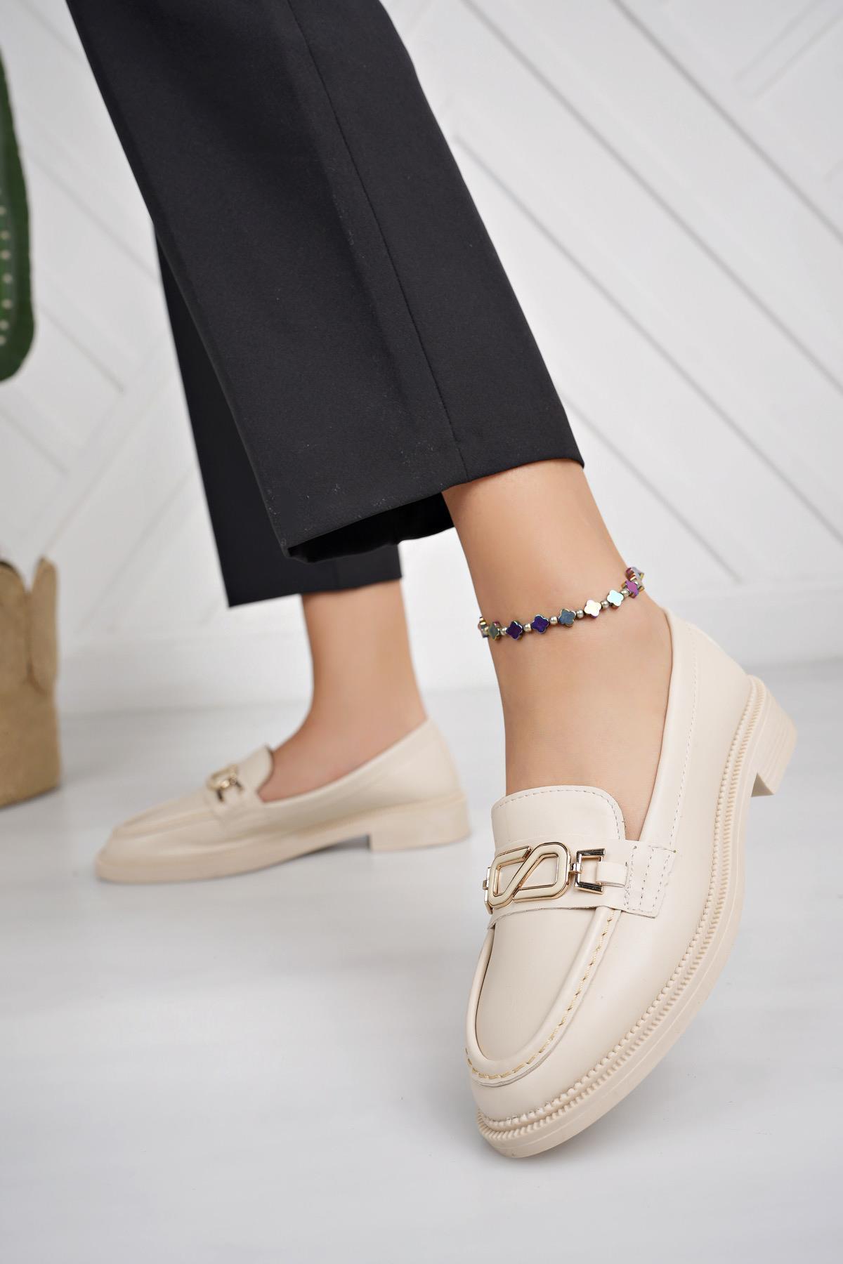 Nesil Shoes Süha 256 Bej Anatomik Kadın Lofer