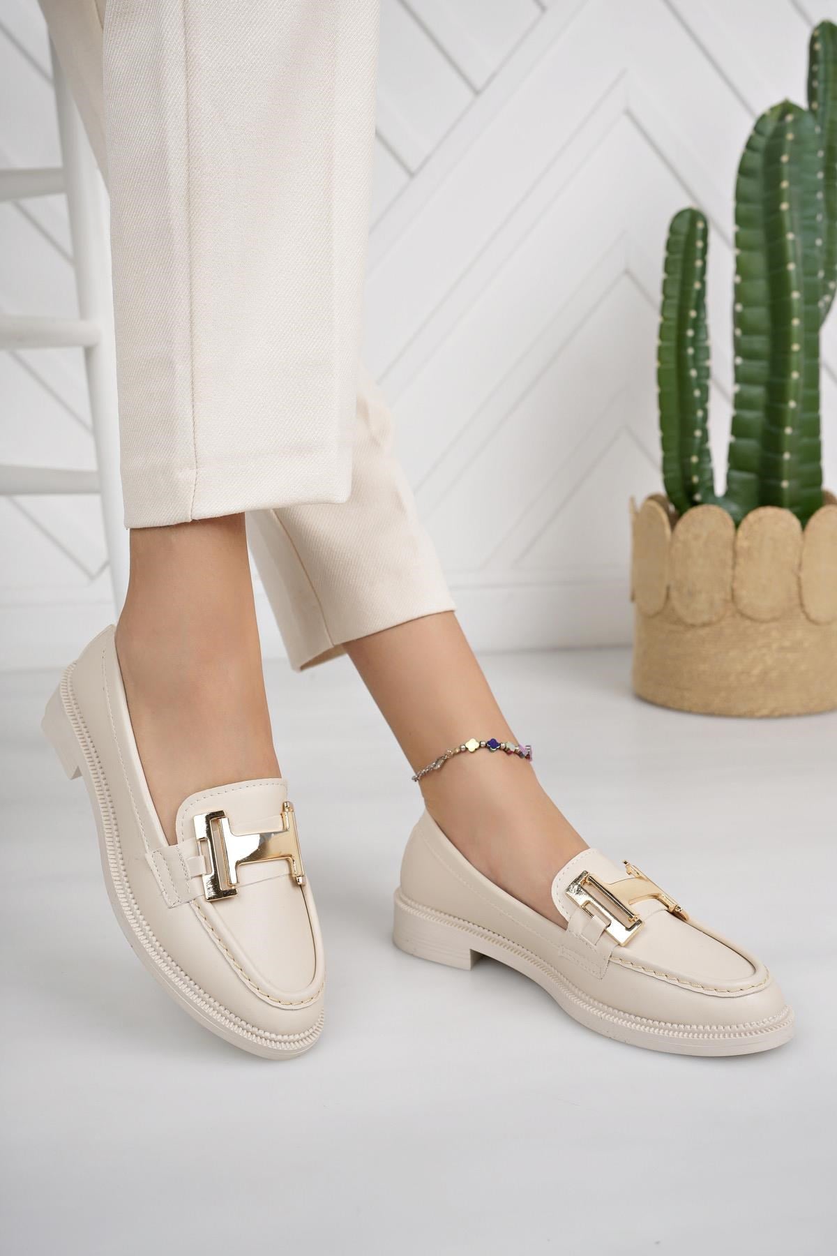 Nesil Shoes Süha 258 Bej Anatomik Kadın Lofer