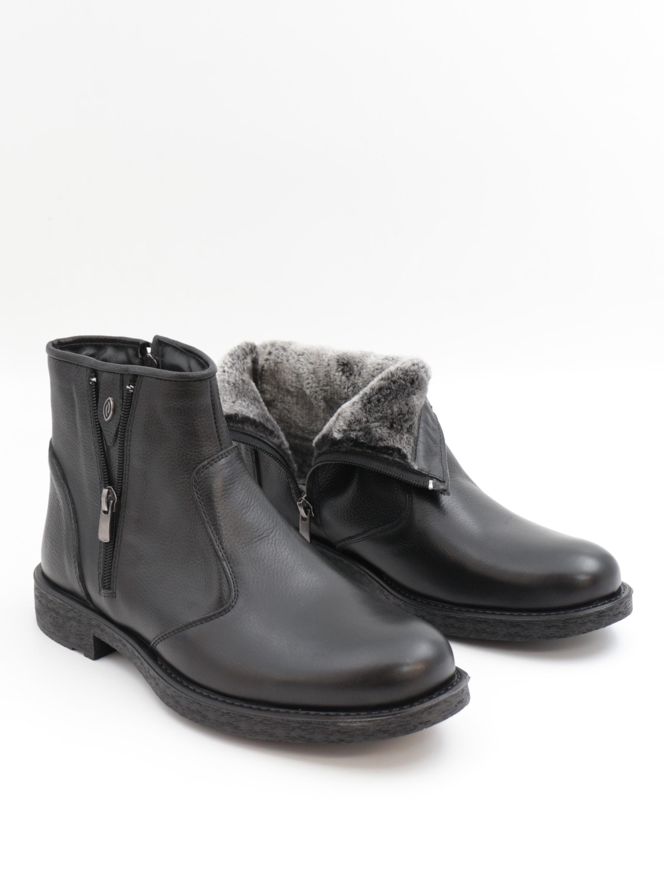 Nesil Shoes Thrtrk 905 Siyah Hakiki Deri Kauçuk Taban Erkek Bot