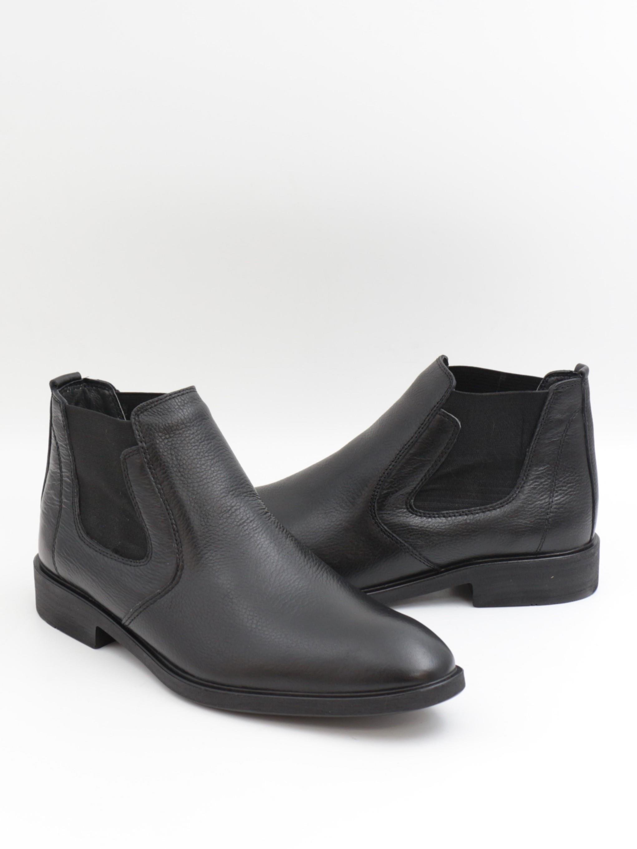 Nesil Shoes Thrtrk 908 Siyah Hakiki Deri Kauçuk Taban Erkek Bot