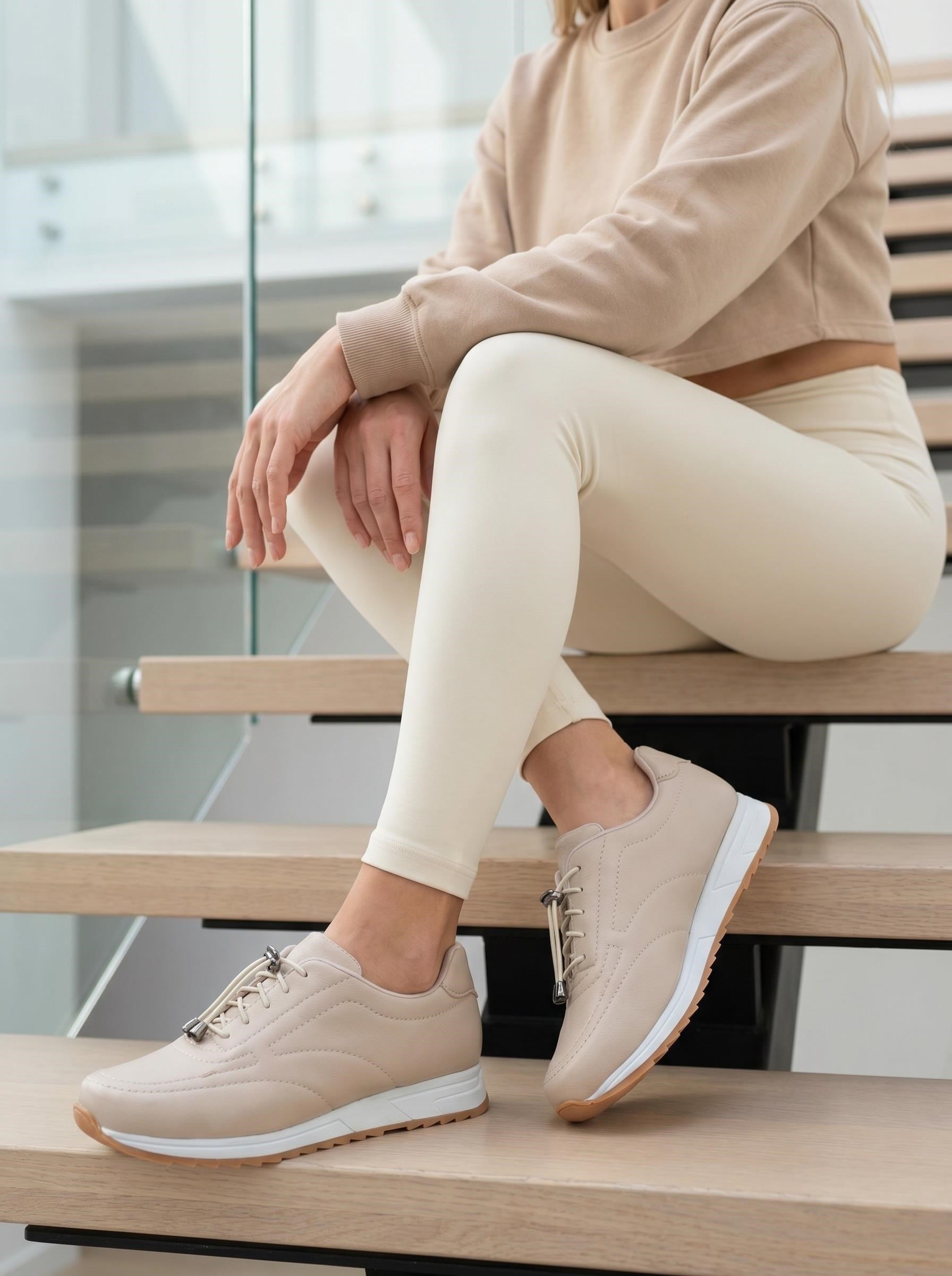 Nesil Shoes Wiss 1120 Bej Anatomik Kadın Sneakers