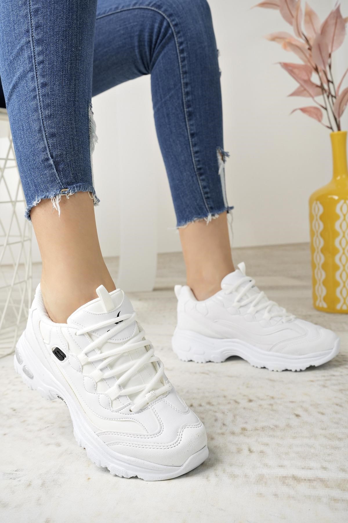 Solazer 049 Beyaz Anatomik Memory Foam Kadın Sneakers