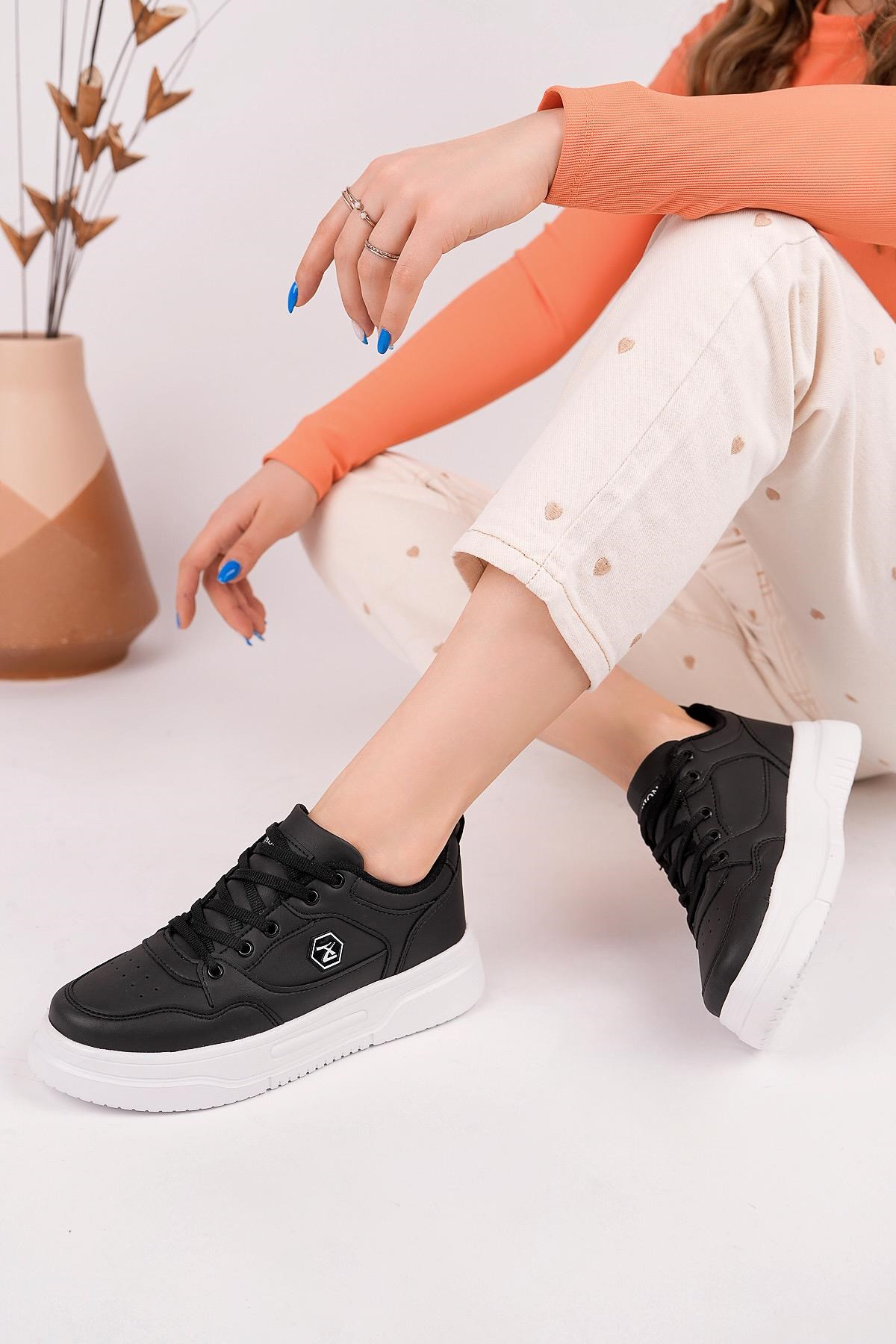 Texin 2010 Siyah Beyaz 36-40 Unisex Spor Sneakers