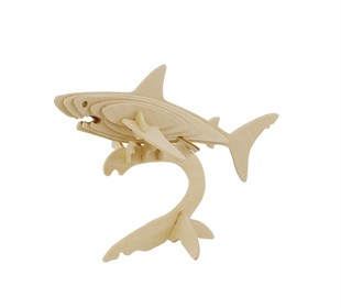 Robotime Boyamalı 3D Ahşap  Puzzle Köpek Balığı Mini- JP229
