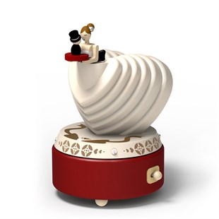 Wooderful Life Kalp Gelinlik Ahşap Müzik Kutusu - 1033383