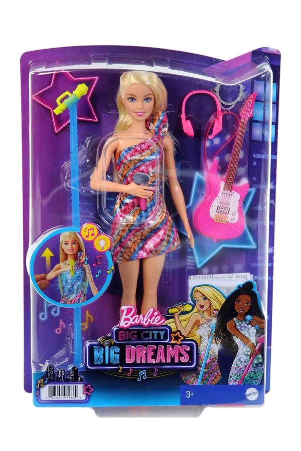 Barbie Büyük Şehir Büyük Hayaller Şarkıcı Bebek oyuncağı