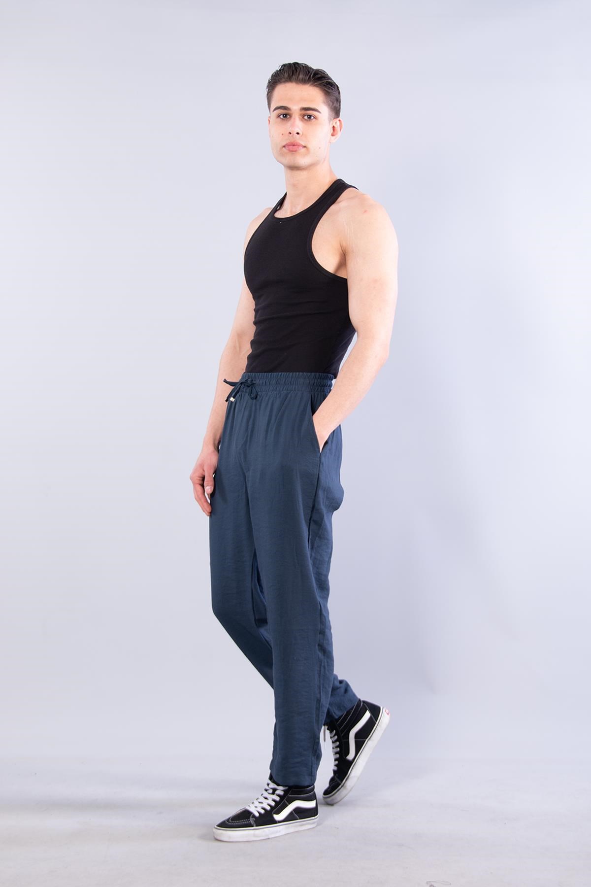 1639 Beli Lastik İpli Pantolon