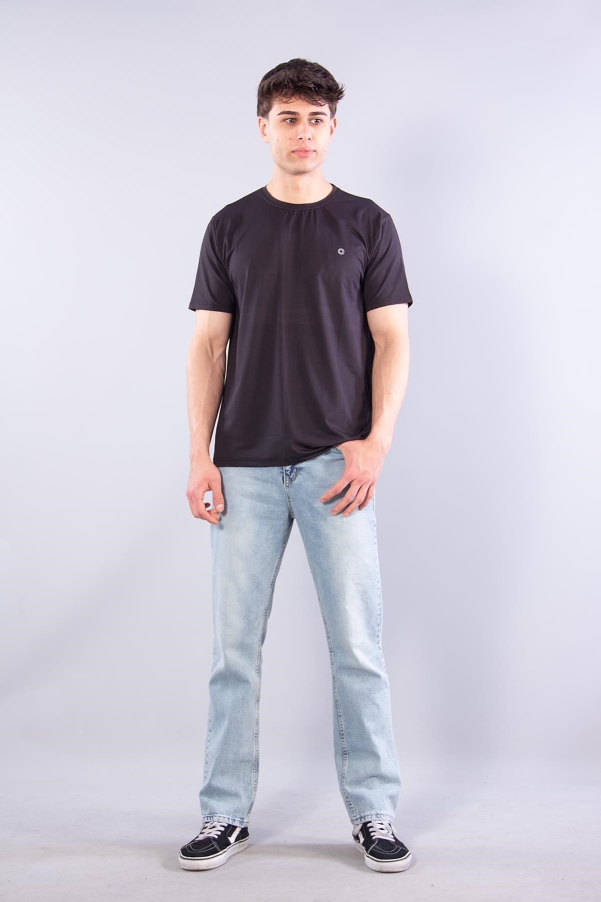 17 Sıfır Yaka Meç Baskı T-shirt