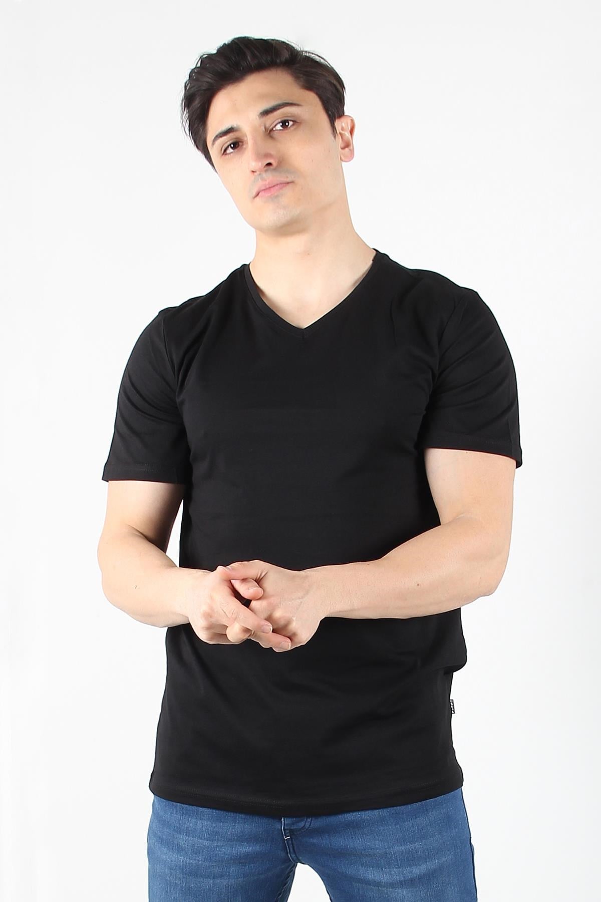 2021 V Yaka Basic Süprem Regular Fit T-shirt