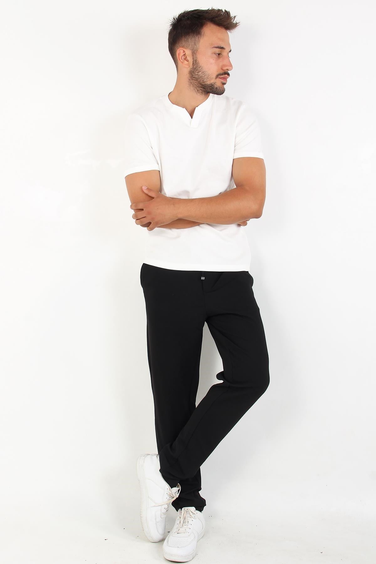 2122 Hakim Yaka  Modern Fit %100 Pamuk Basic T-shirt