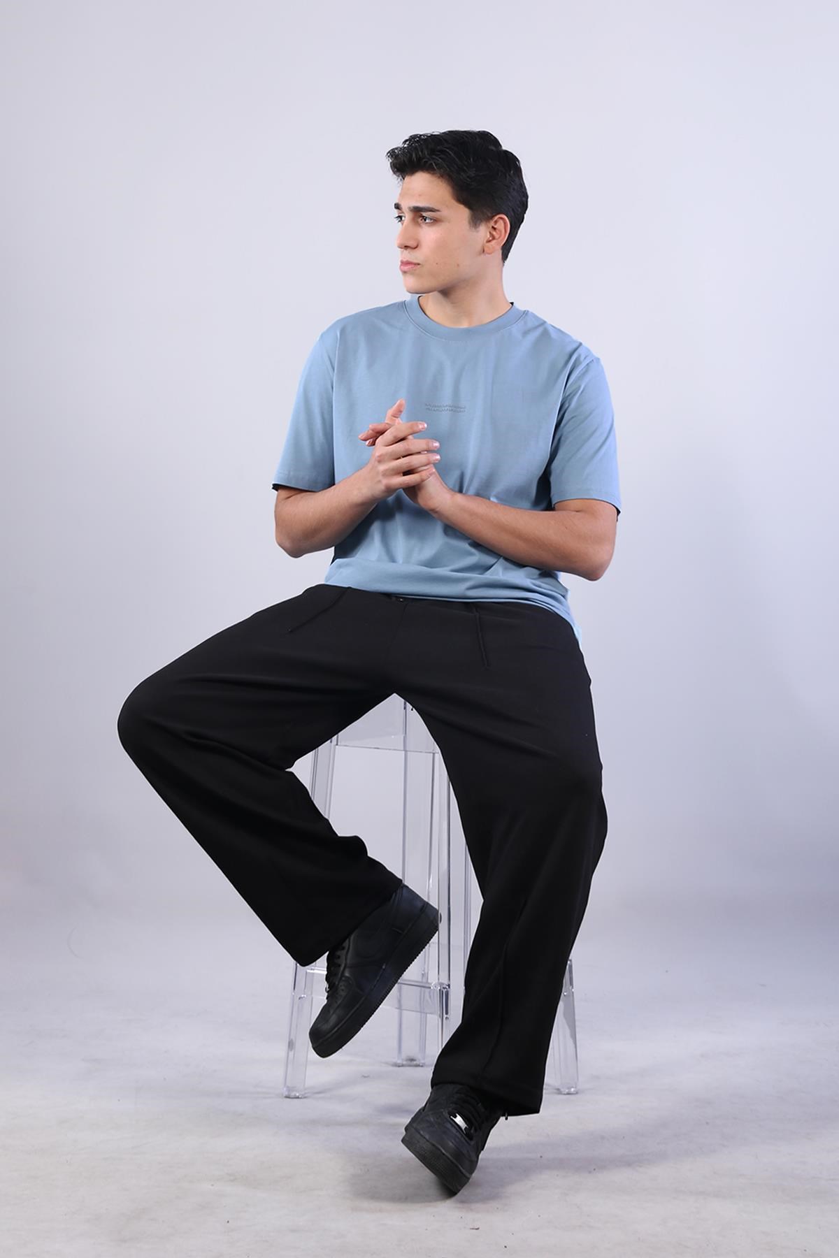 2271 Baskı 3 O yaka 24*1 Süprem Oversize T-shirt