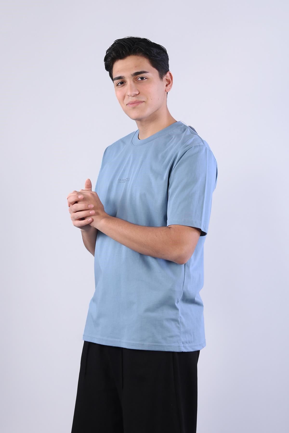 2271 Baskı 3 O yaka 24*1 Süprem Oversize T-shirt