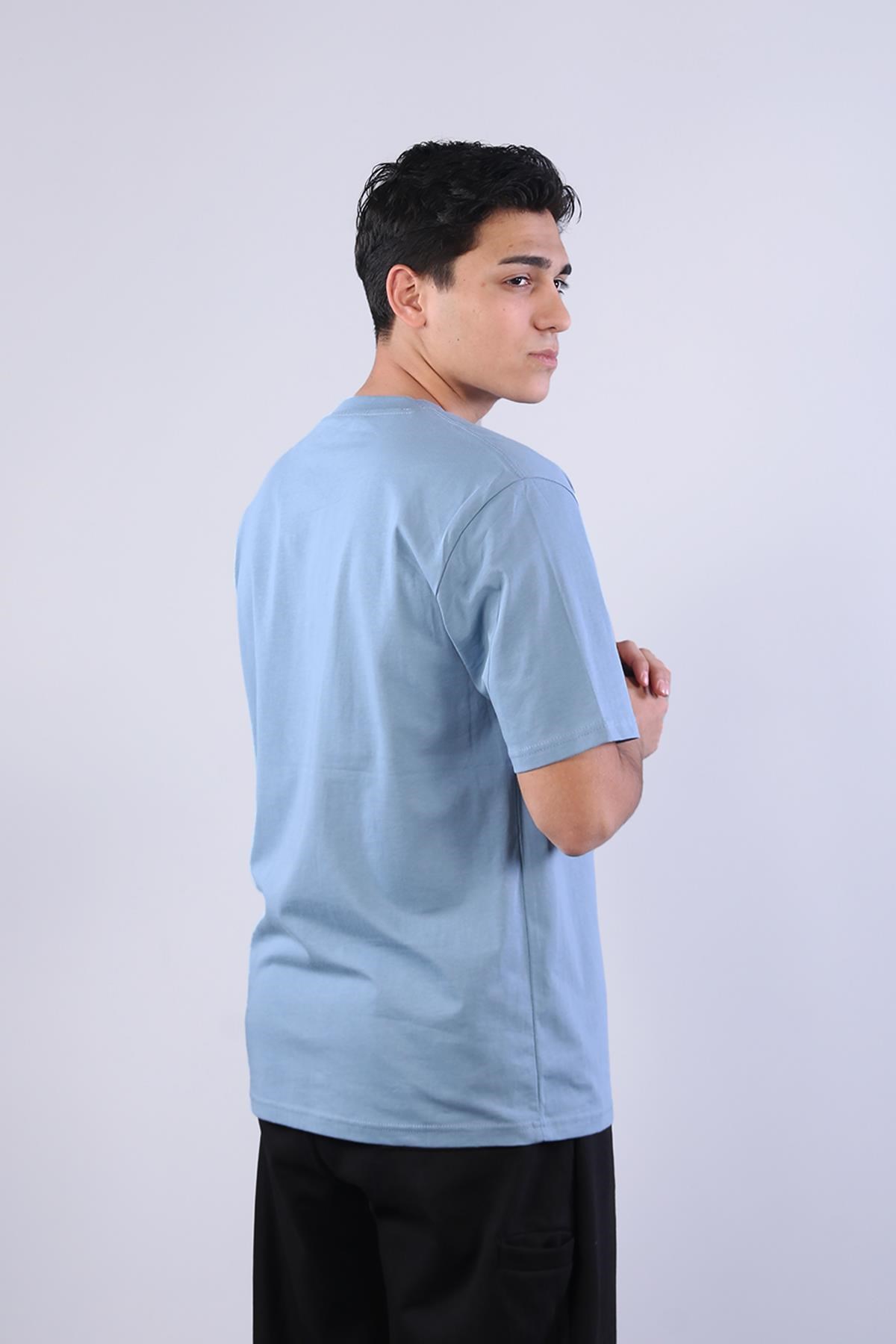 2271 Baskı 3 O yaka 24*1 Süprem Oversize T-shirt
