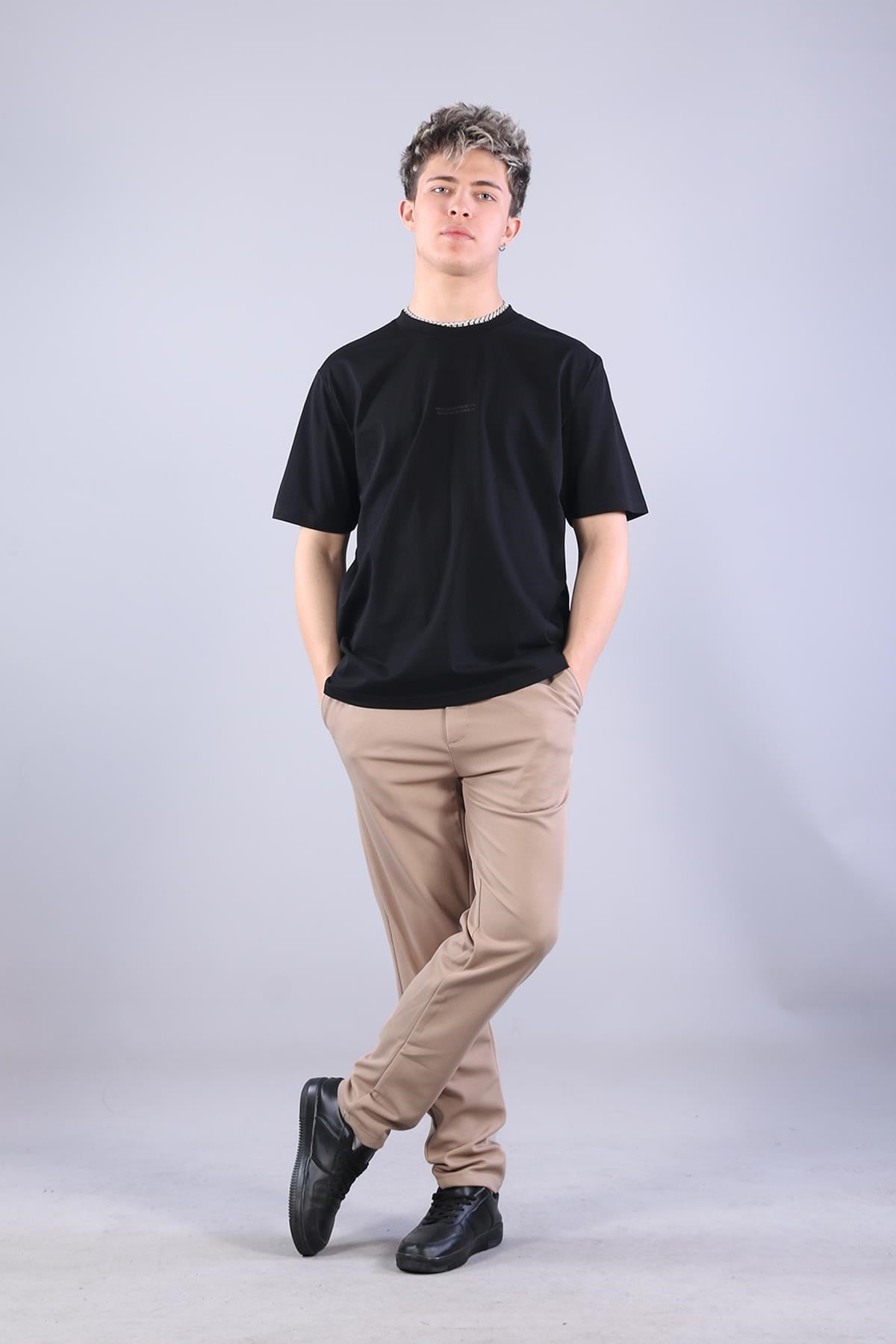 2271 Baskı 3 O yaka 24*1 Süprem Oversize T-shirt