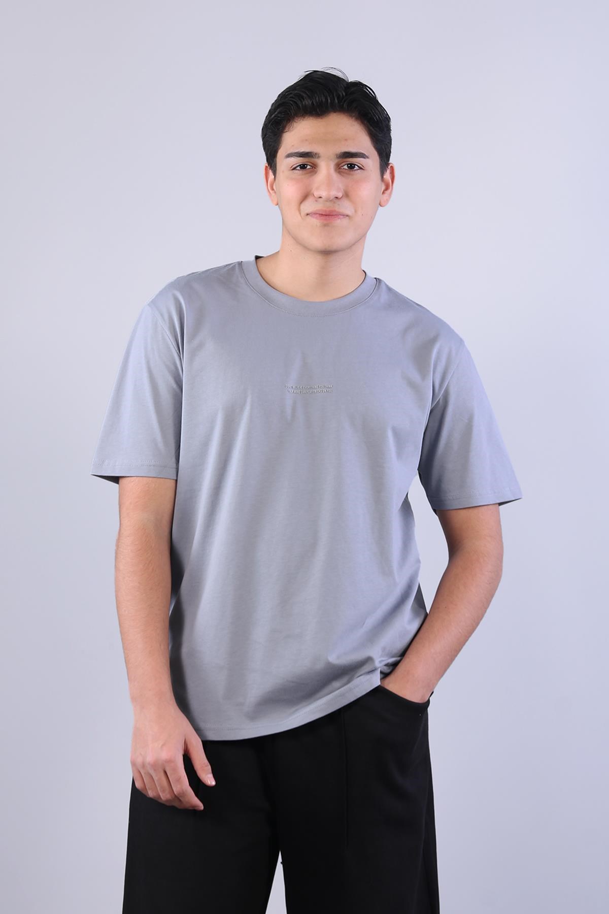 2271 Baskı 3 O yaka 24*1 Süprem Oversize T-shirt