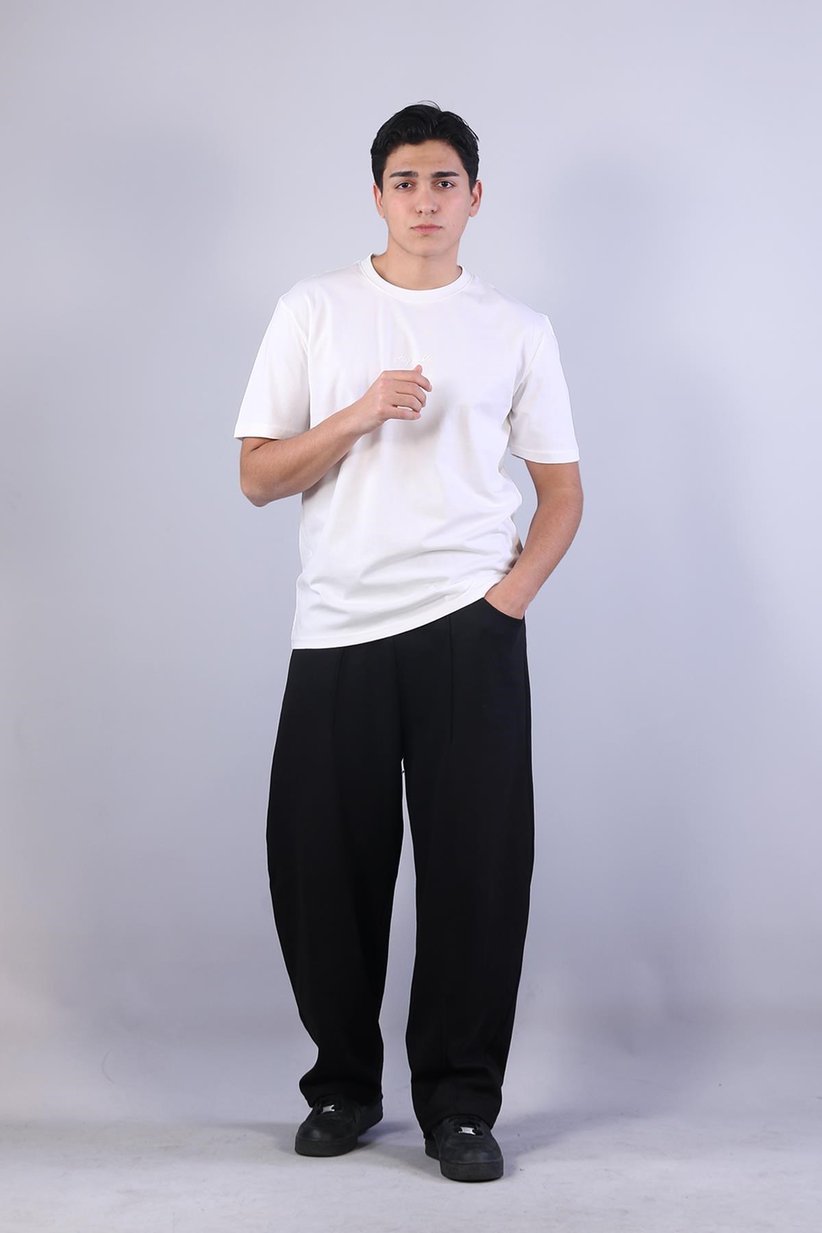 2271 Baskı 4 O yaka 24*1 Süprem Oversize T-shirt