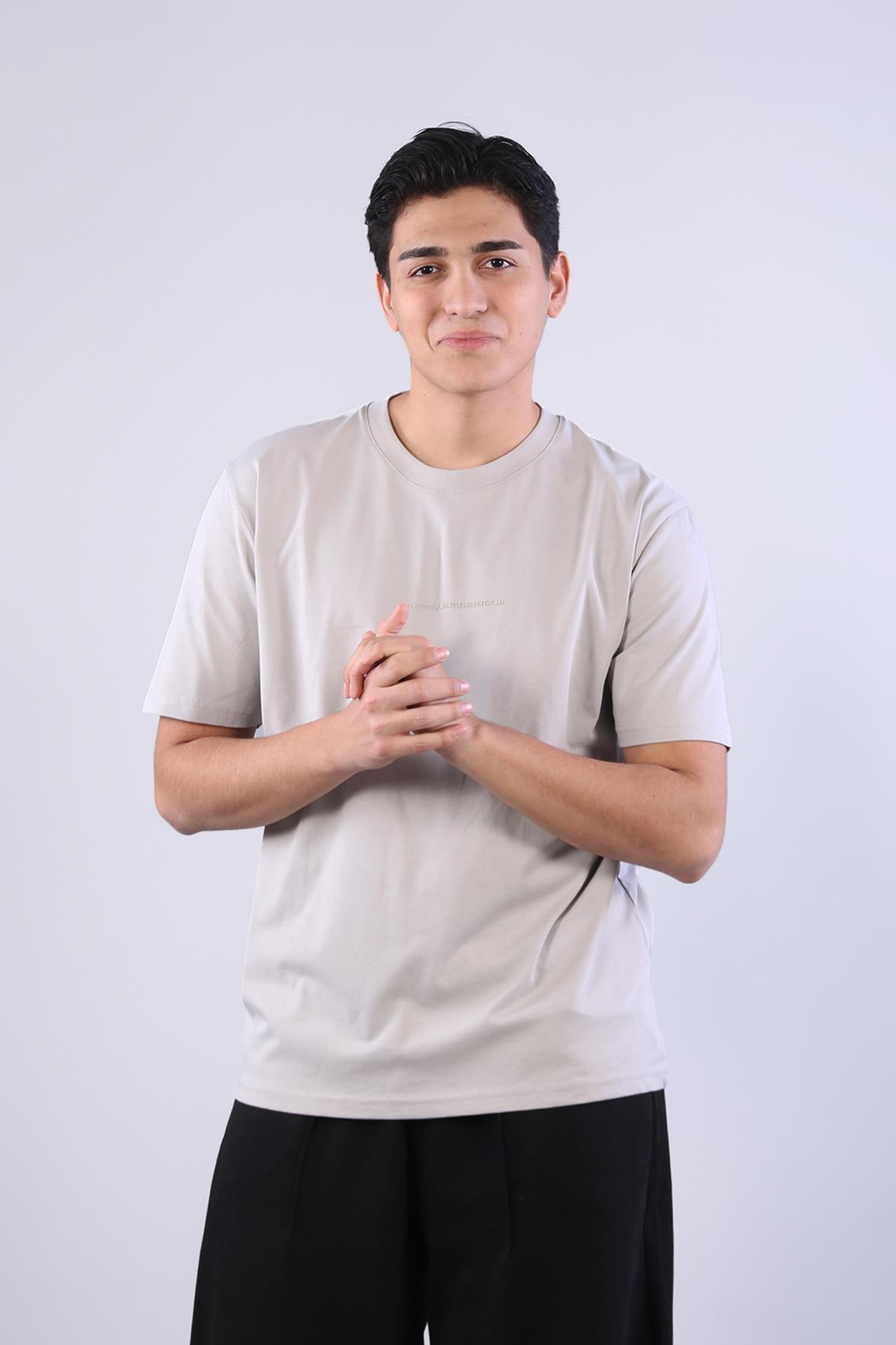 2271 Baskı 5 O yaka 24*1 Süprem Oversize T-shirt