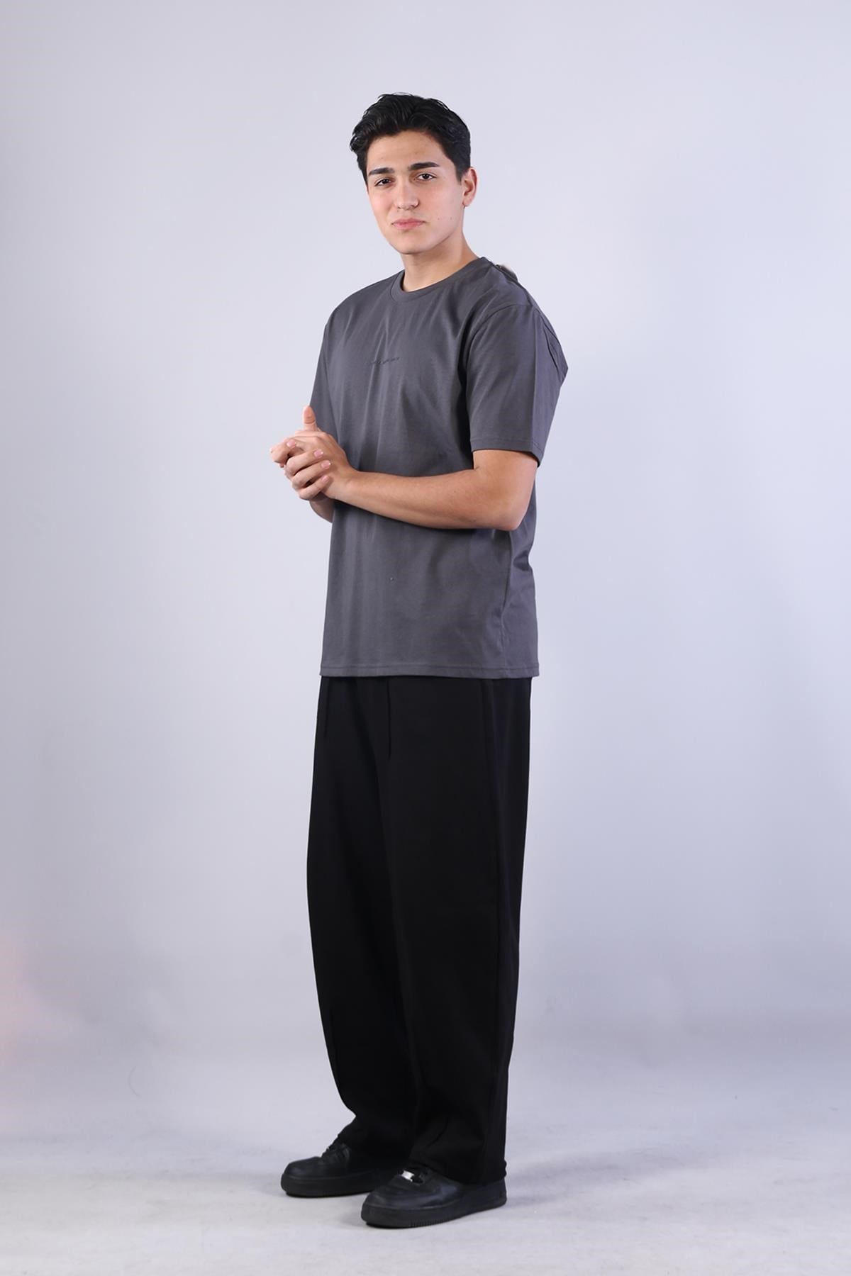 2271 Baskı 5 O yaka 24*1 Süprem Oversize T-shirt