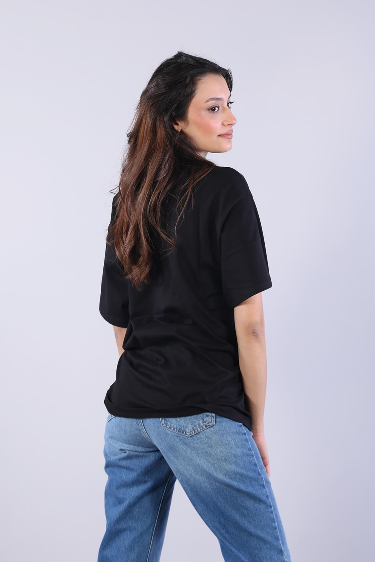 26501 O Yaka Süprem Oversize T-shirt